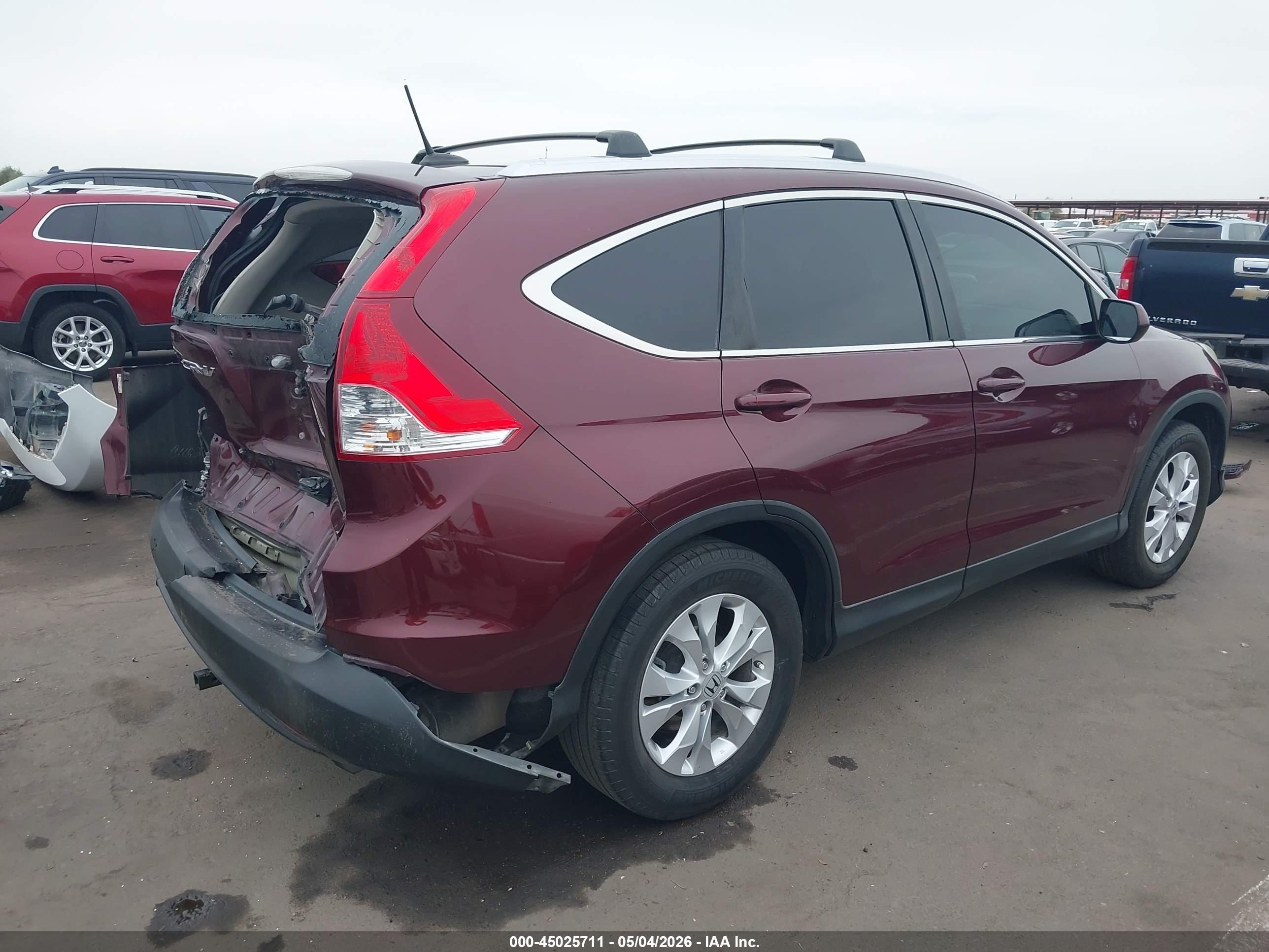 2012 Honda Cr-v Ex-l Maroon vin: 5J6RM3H75CL010261