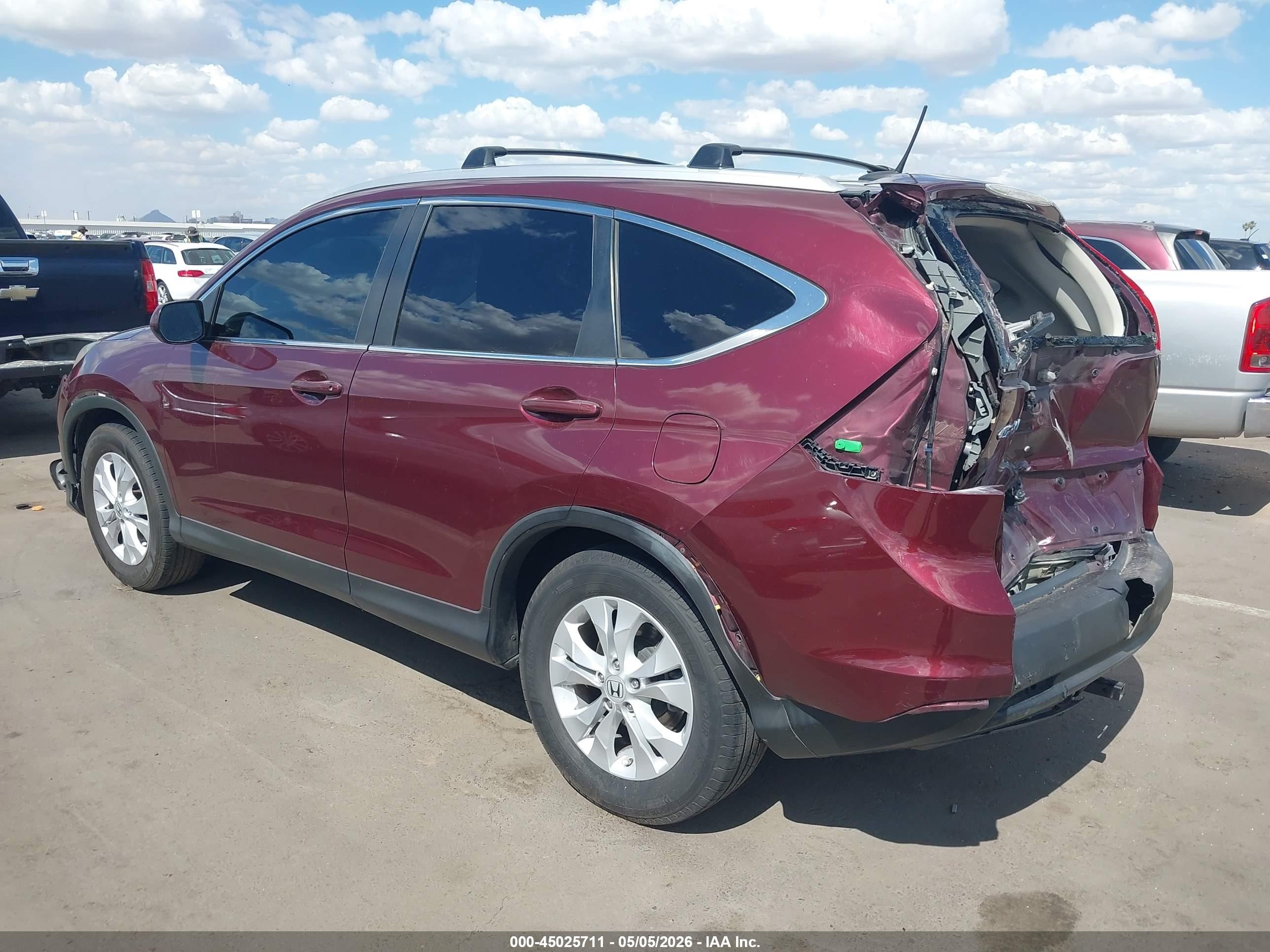 2012 Honda Cr-v Ex-l Maroon vin: 5J6RM3H75CL010261