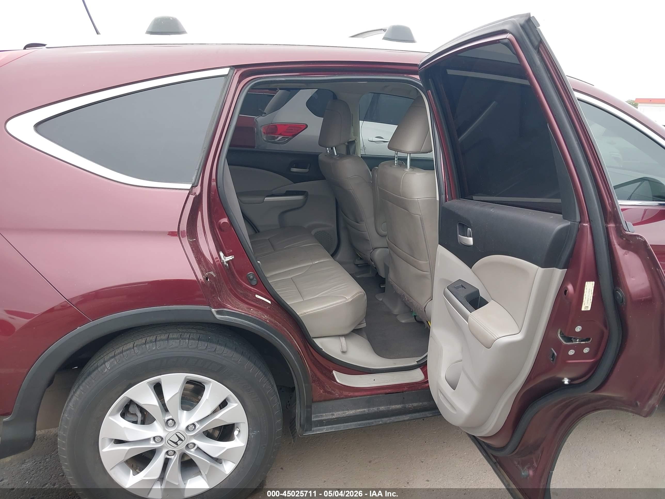 2012 Honda Cr-v Ex-l Maroon vin: 5J6RM3H75CL010261