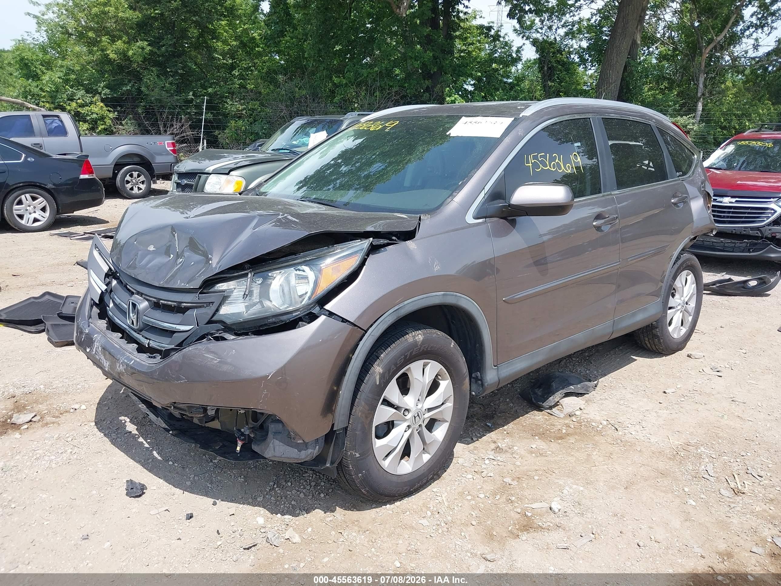 2012 Honda Cr-v Ex-l Gray vin: 5J6RM3H75CL025004