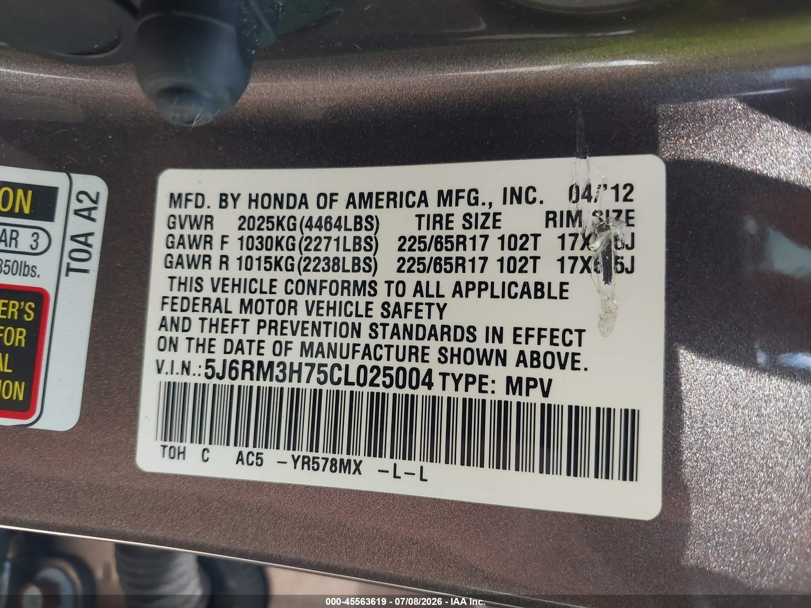 2012 Honda Cr-v Ex-l Gray vin: 5J6RM3H75CL025004