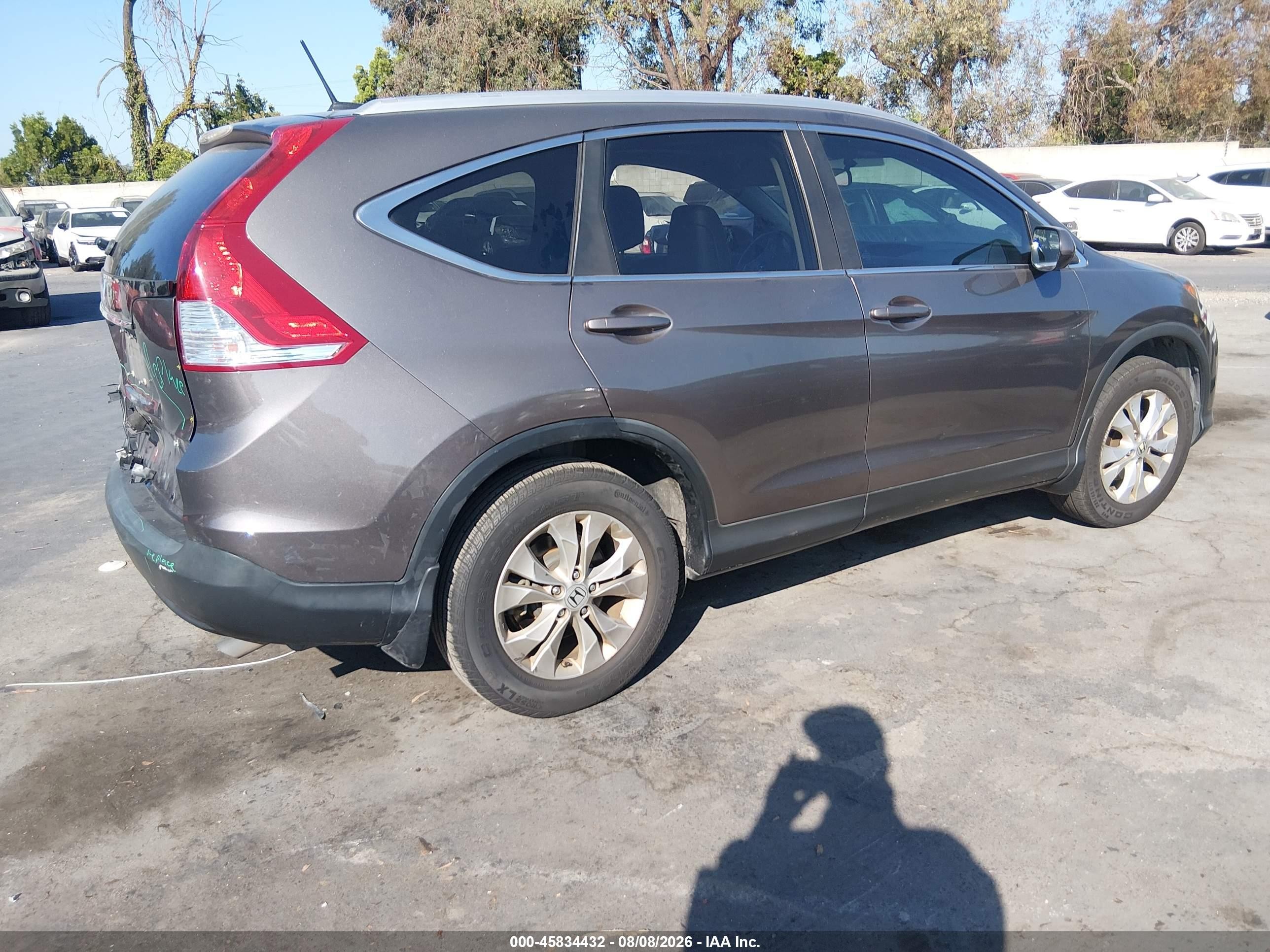 2012 Honda Cr-v Ex-l Gray vin: 5J6RM3H75CL042580