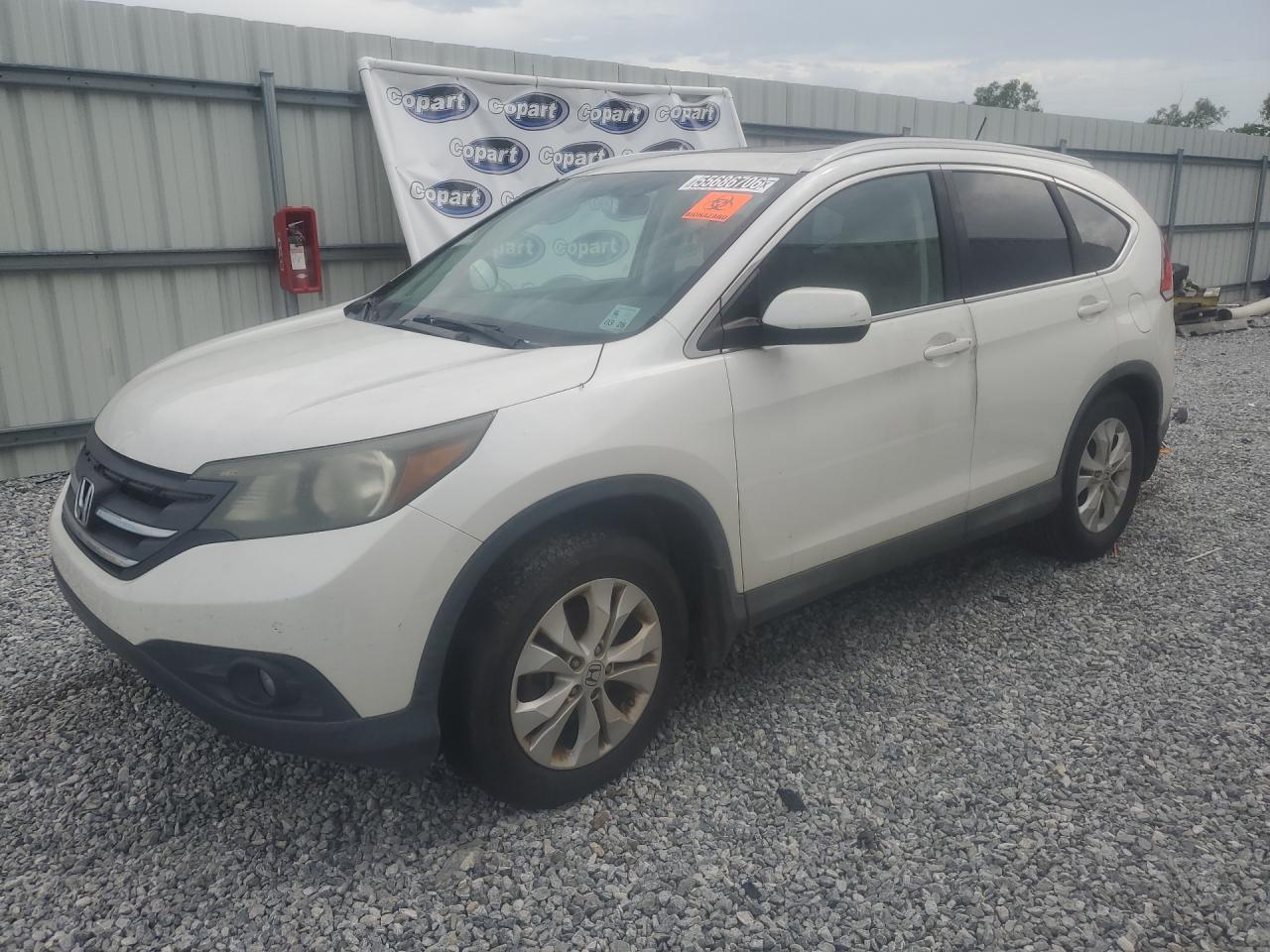 2013 Honda Cr-v Exl White vin: 5J6RM3H75DL005577 Damage: Lf Mirror Cover, Heavy Scratch, 3 To 4 Inches