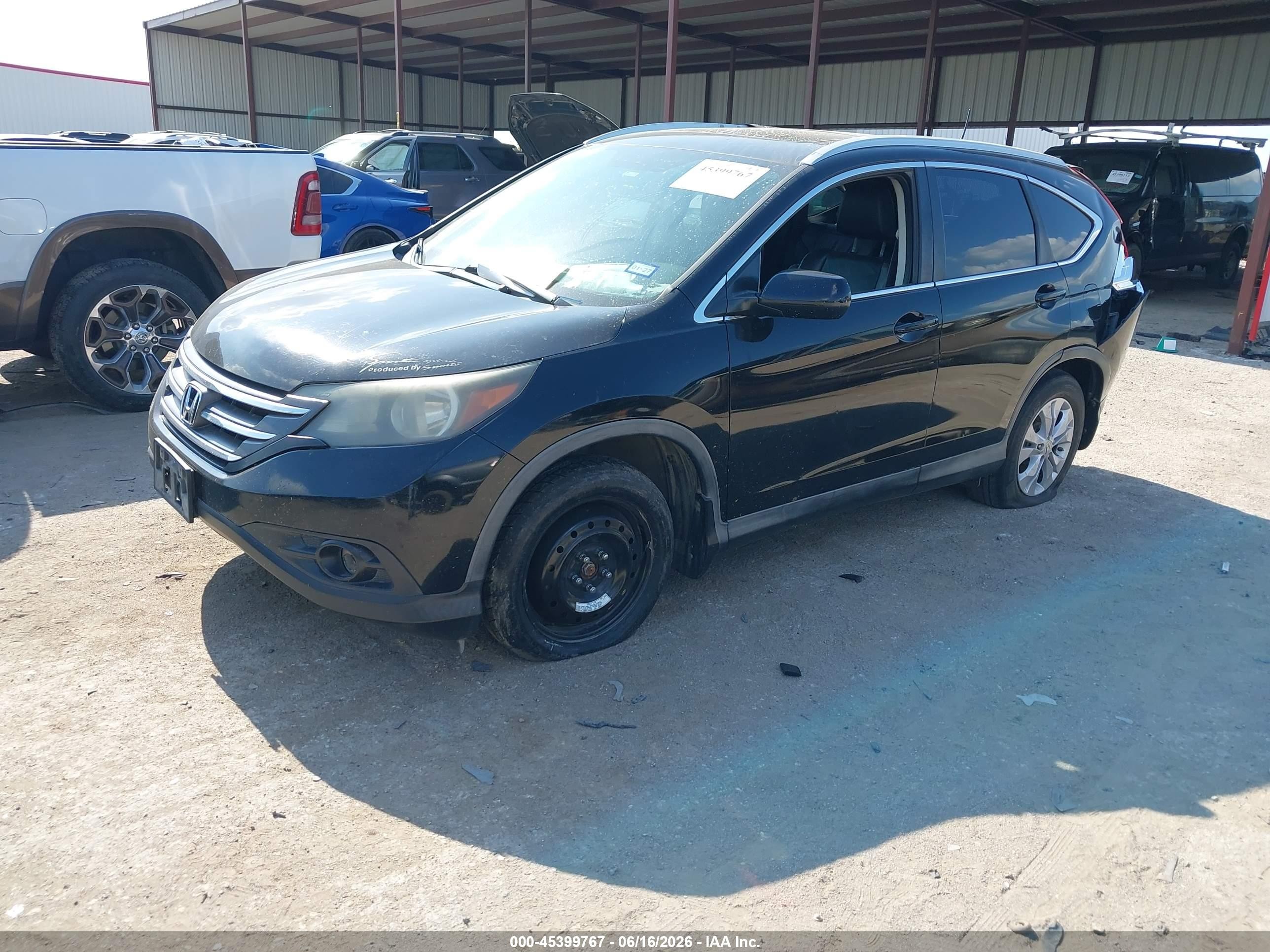 2013 Honda Cr-v Ex-l Black vin: 5J6RM3H75DL009743