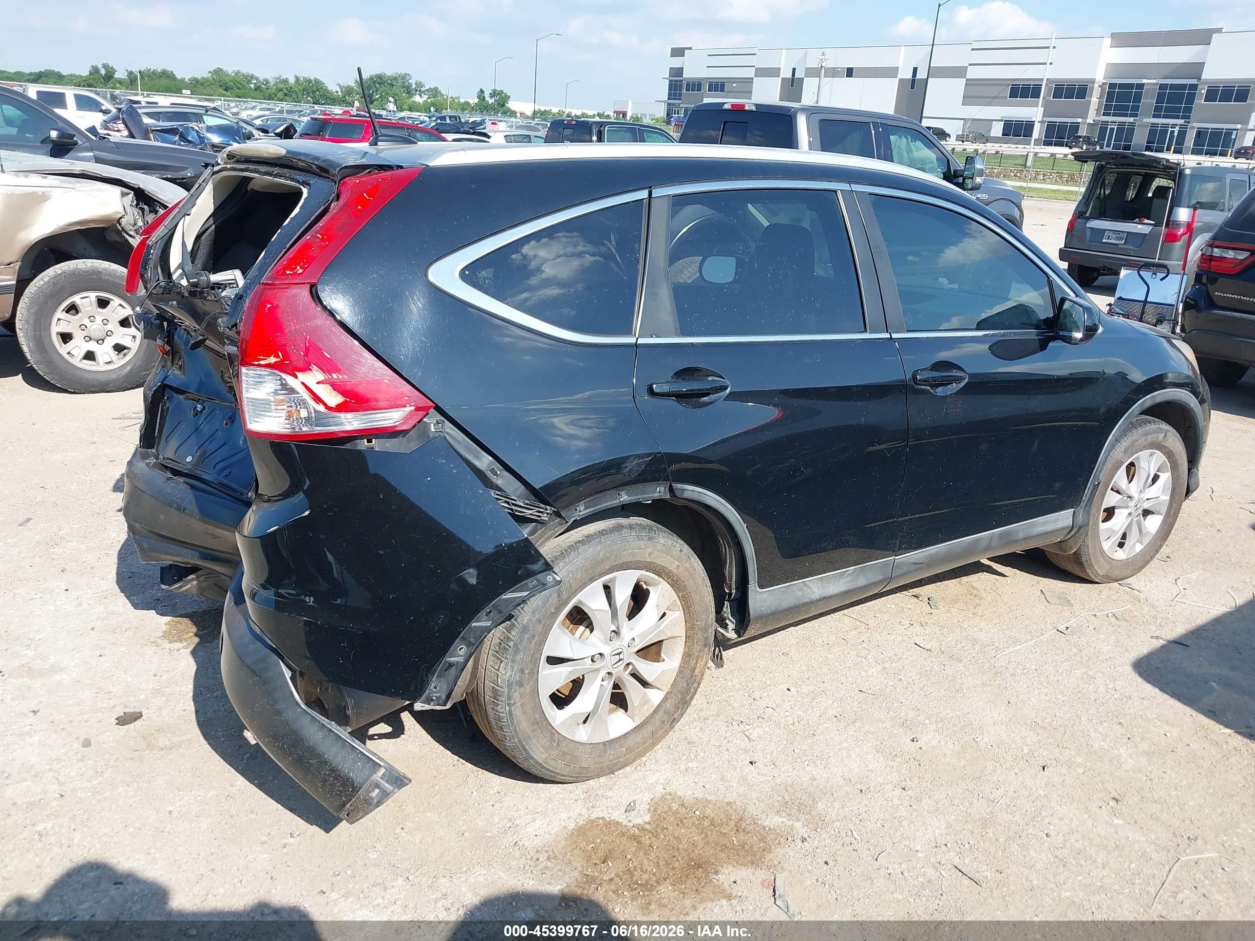 2013 Honda Cr-v Ex-l Black vin: 5J6RM3H75DL009743