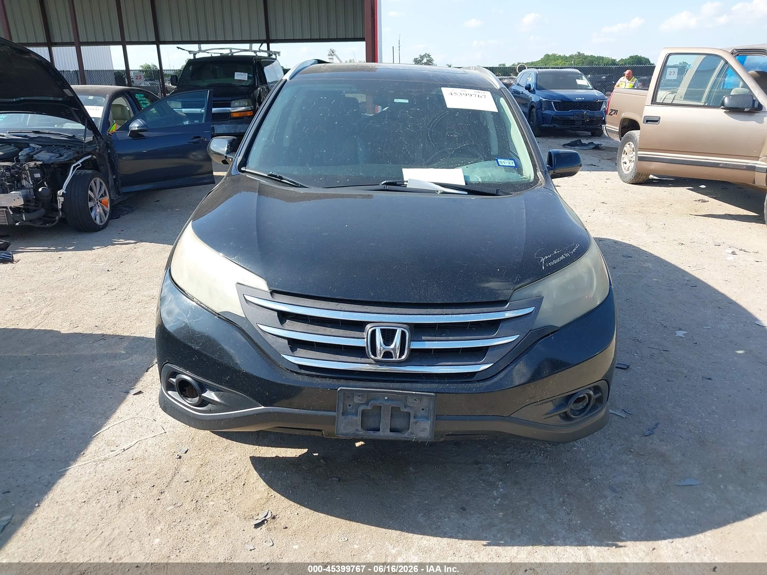 2013 Honda Cr-v Ex-l Black vin: 5J6RM3H75DL009743