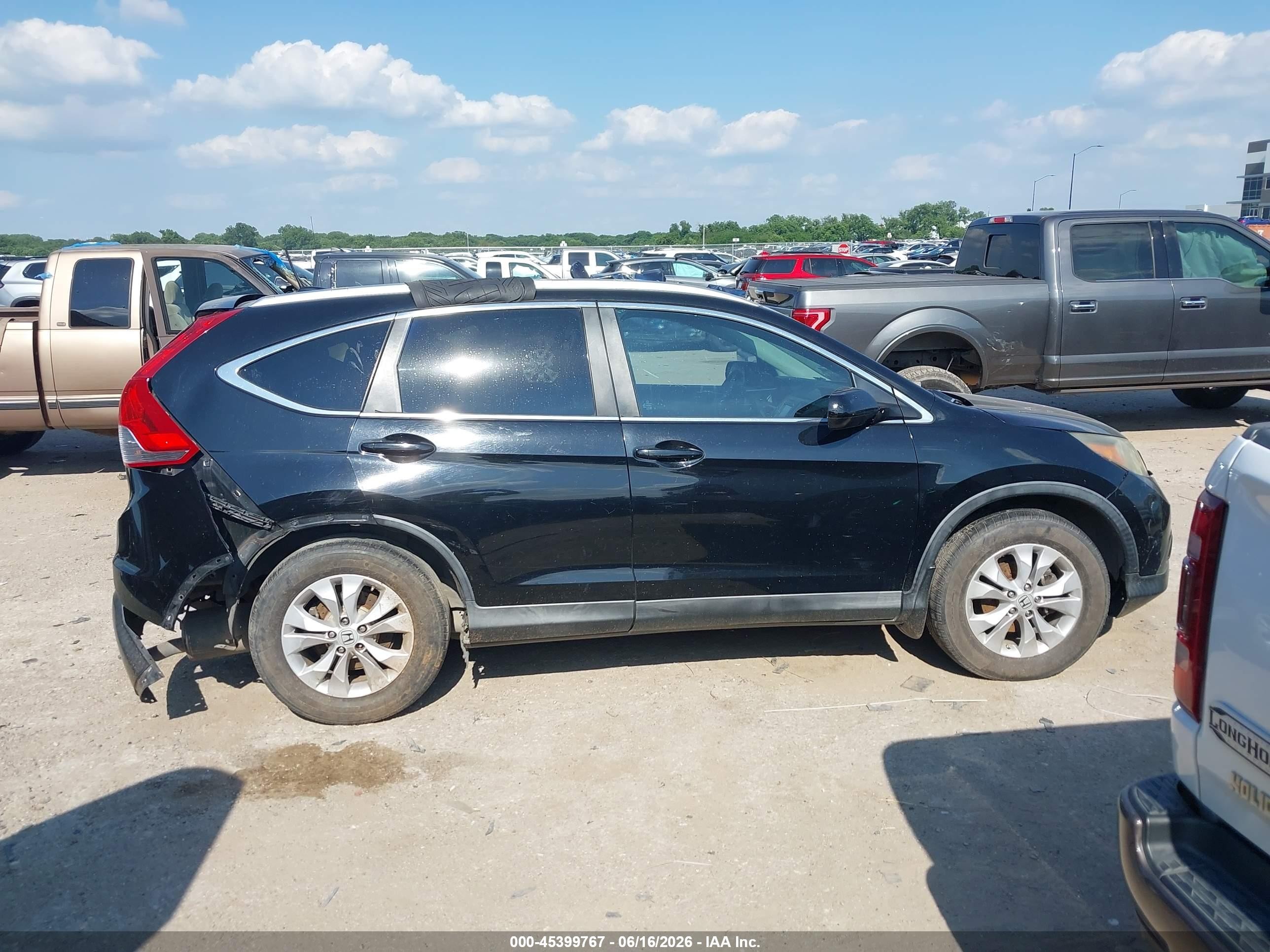 2013 Honda Cr-v Ex-l Black vin: 5J6RM3H75DL009743