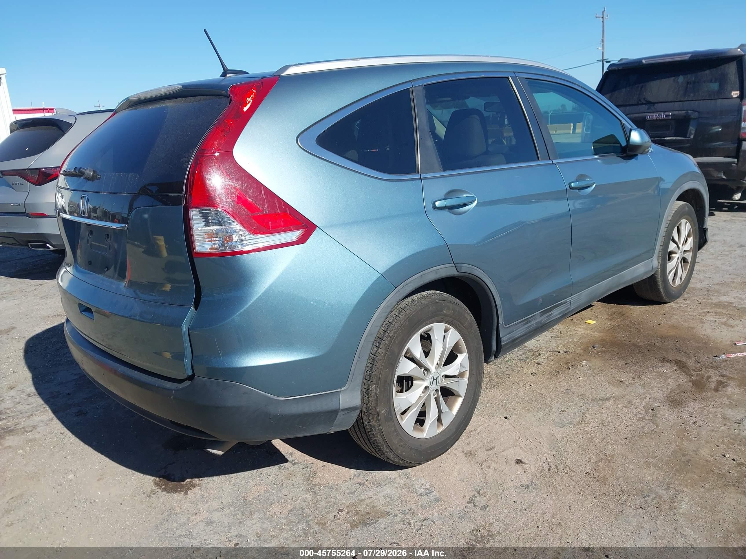 2013 Honda Cr-v Ex-l Синий vin: 5J6RM3H75DL011377