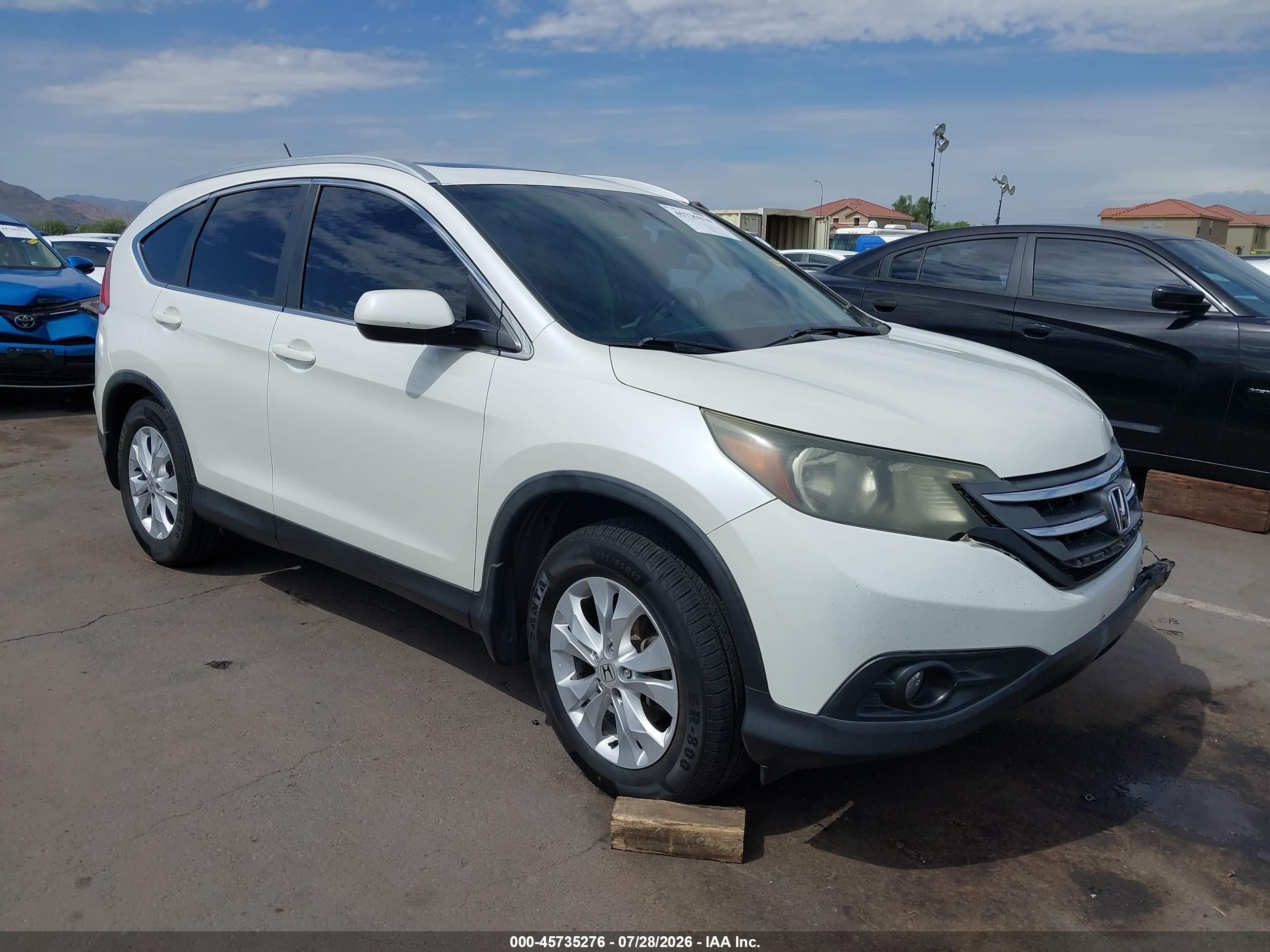 2014 Honda Cr-v Ex-l White vin: 5J6RM3H75EL025278