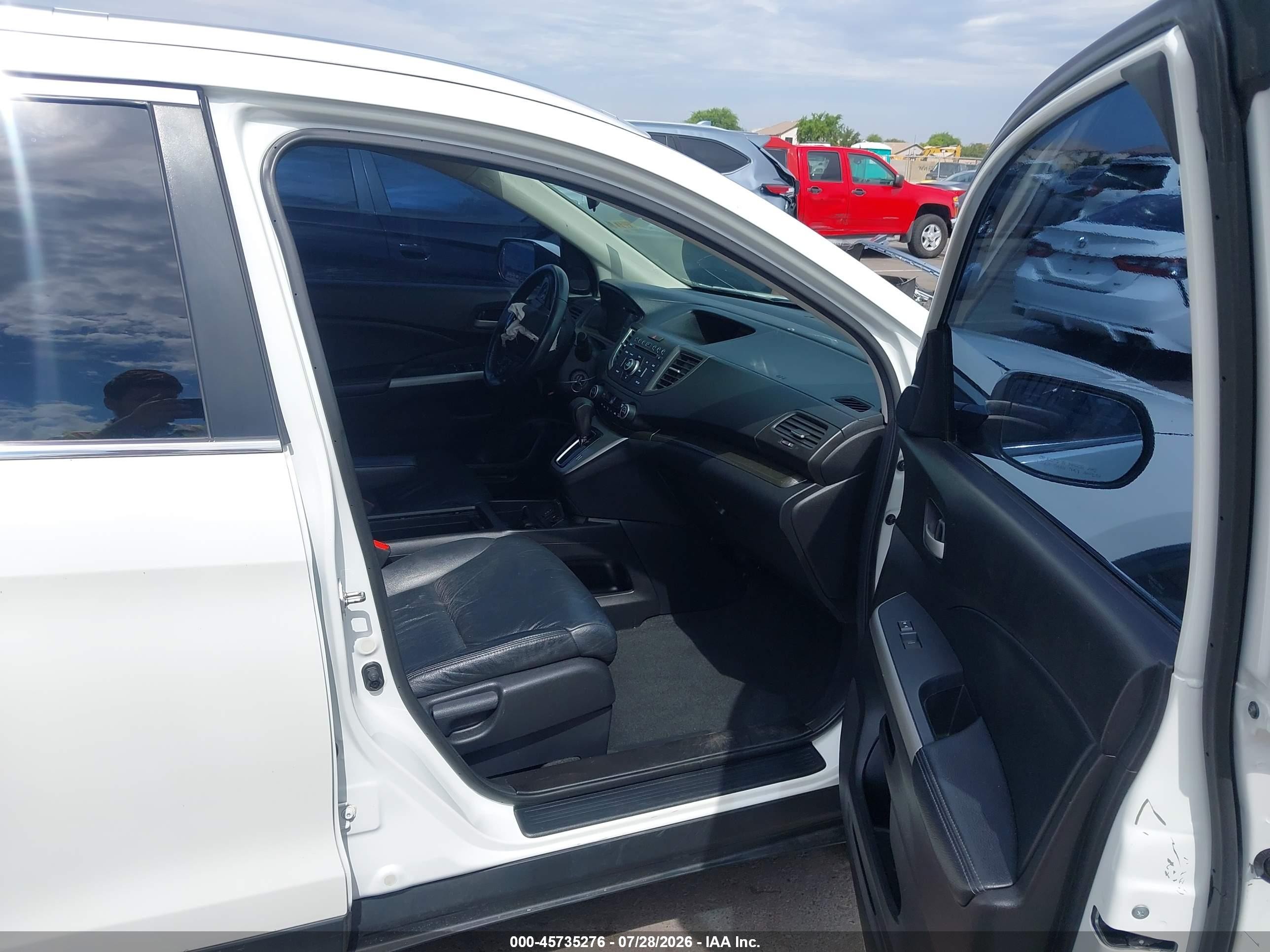 2014 Honda Cr-v Ex-l White vin: 5J6RM3H75EL025278