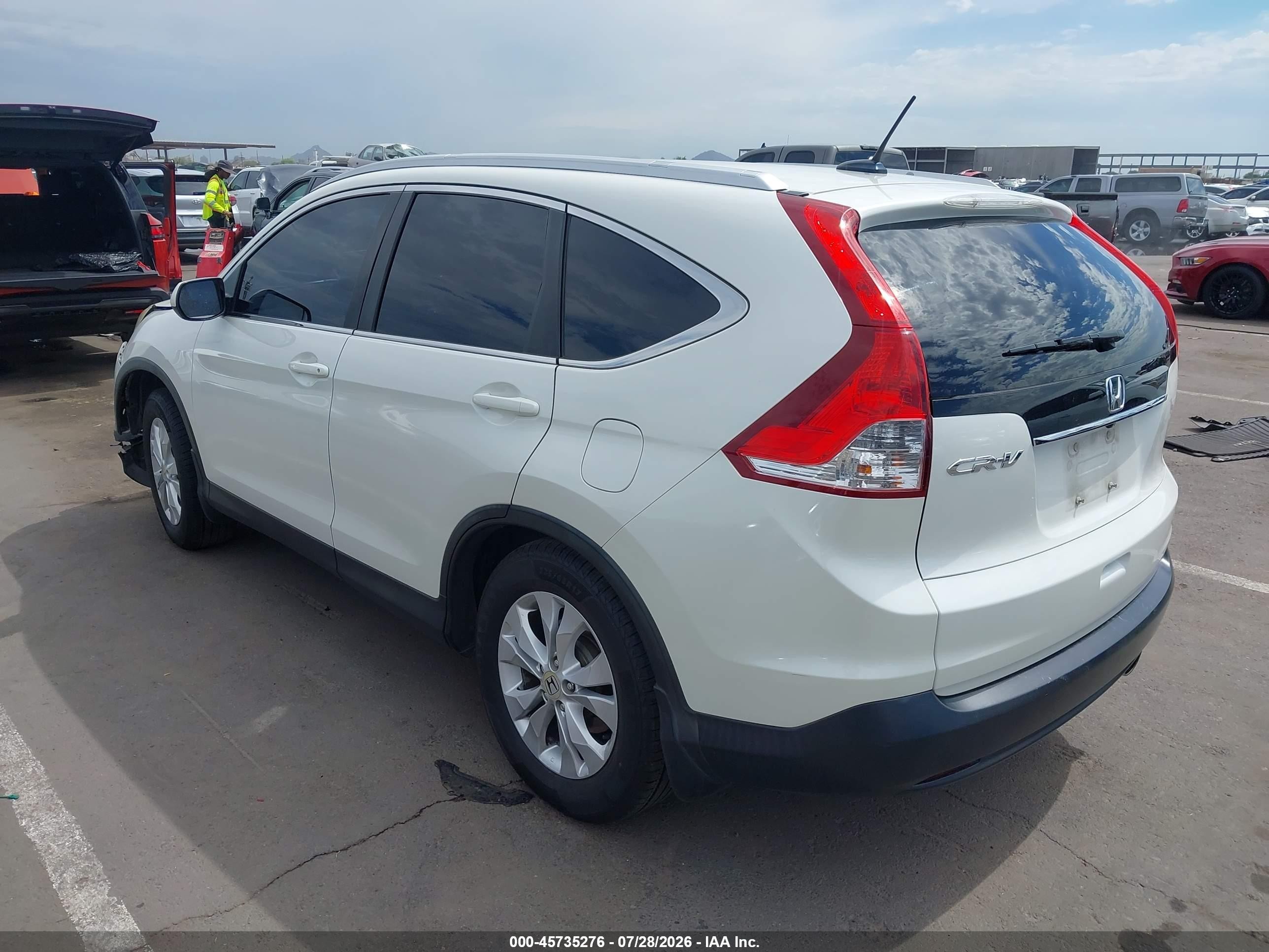 2014 Honda Cr-v Ex-l White vin: 5J6RM3H75EL025278