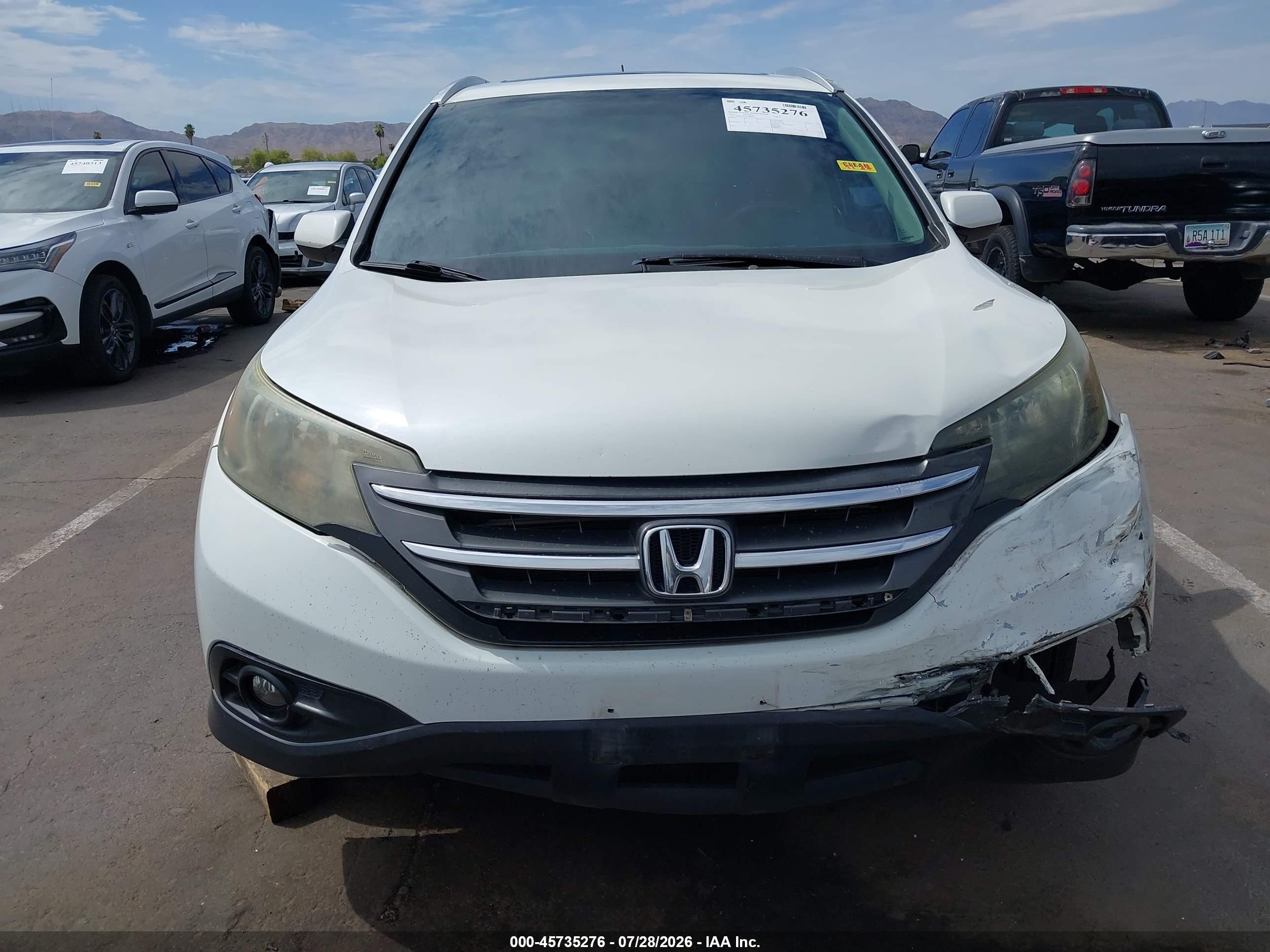 2014 Honda Cr-v Ex-l White vin: 5J6RM3H75EL025278