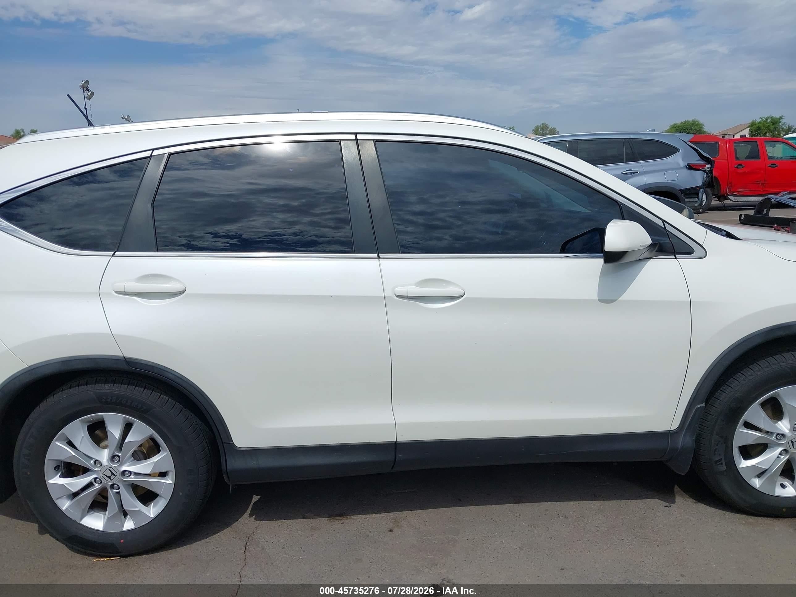 2014 Honda Cr-v Ex-l White vin: 5J6RM3H75EL025278