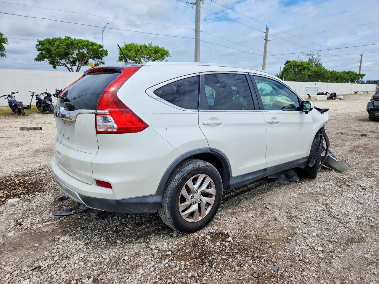2015 Honda Cr-v Exl White vin: 5J6RM3H75FL014895