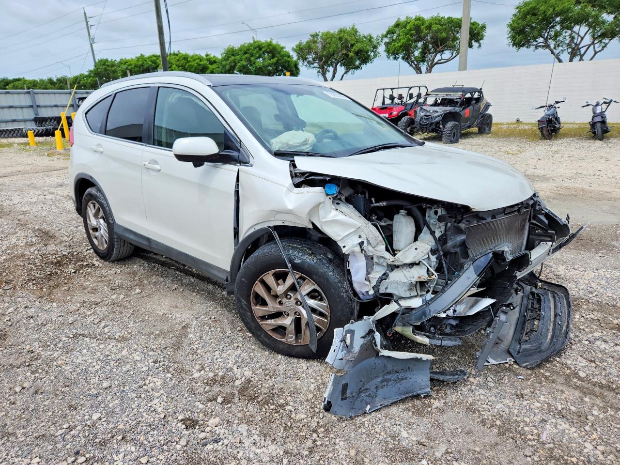 2015 Honda Cr-v Exl White vin: 5J6RM3H75FL014895