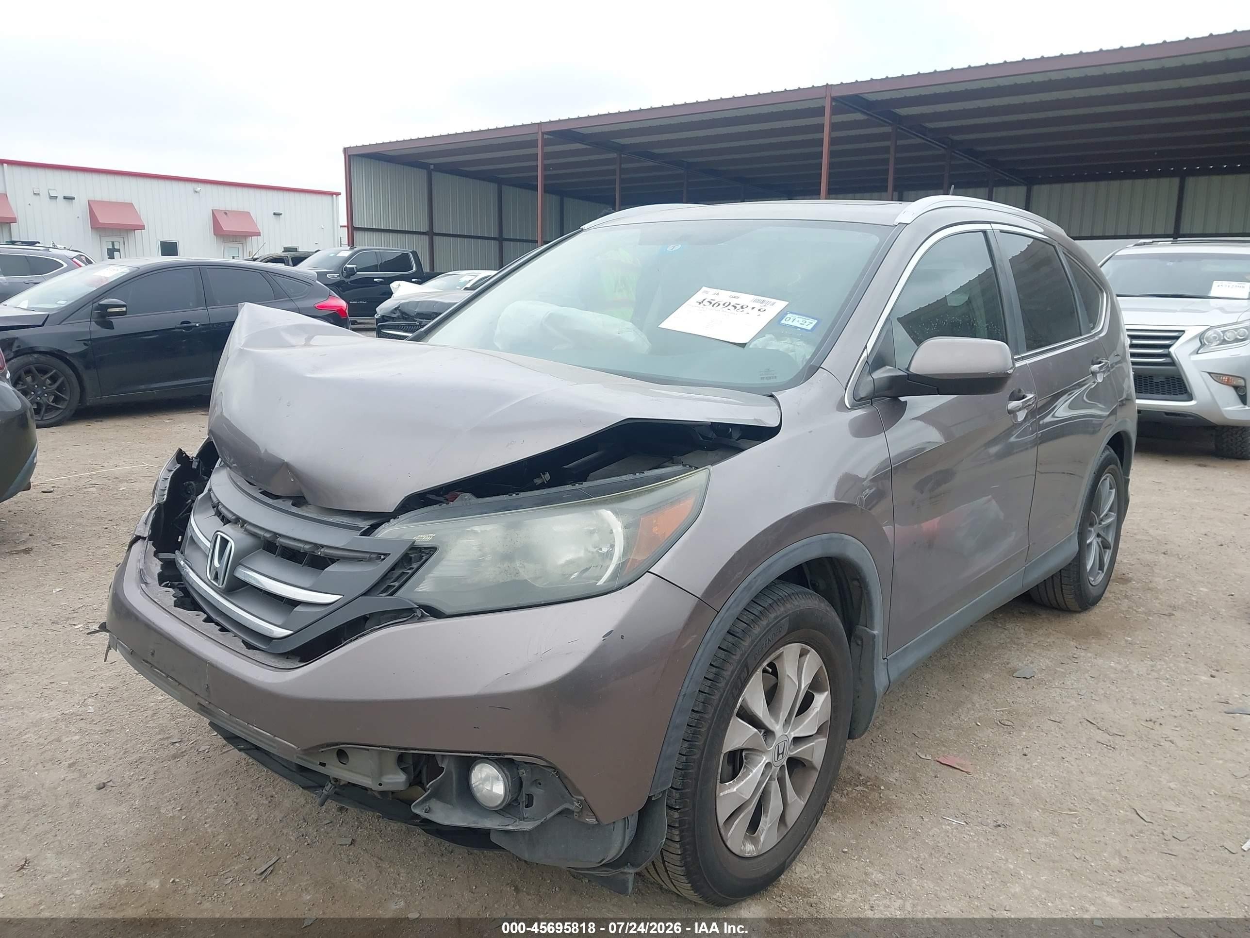 2012 Honda Cr-v Ex-l Gray vin: 5J6RM3H76CL000810