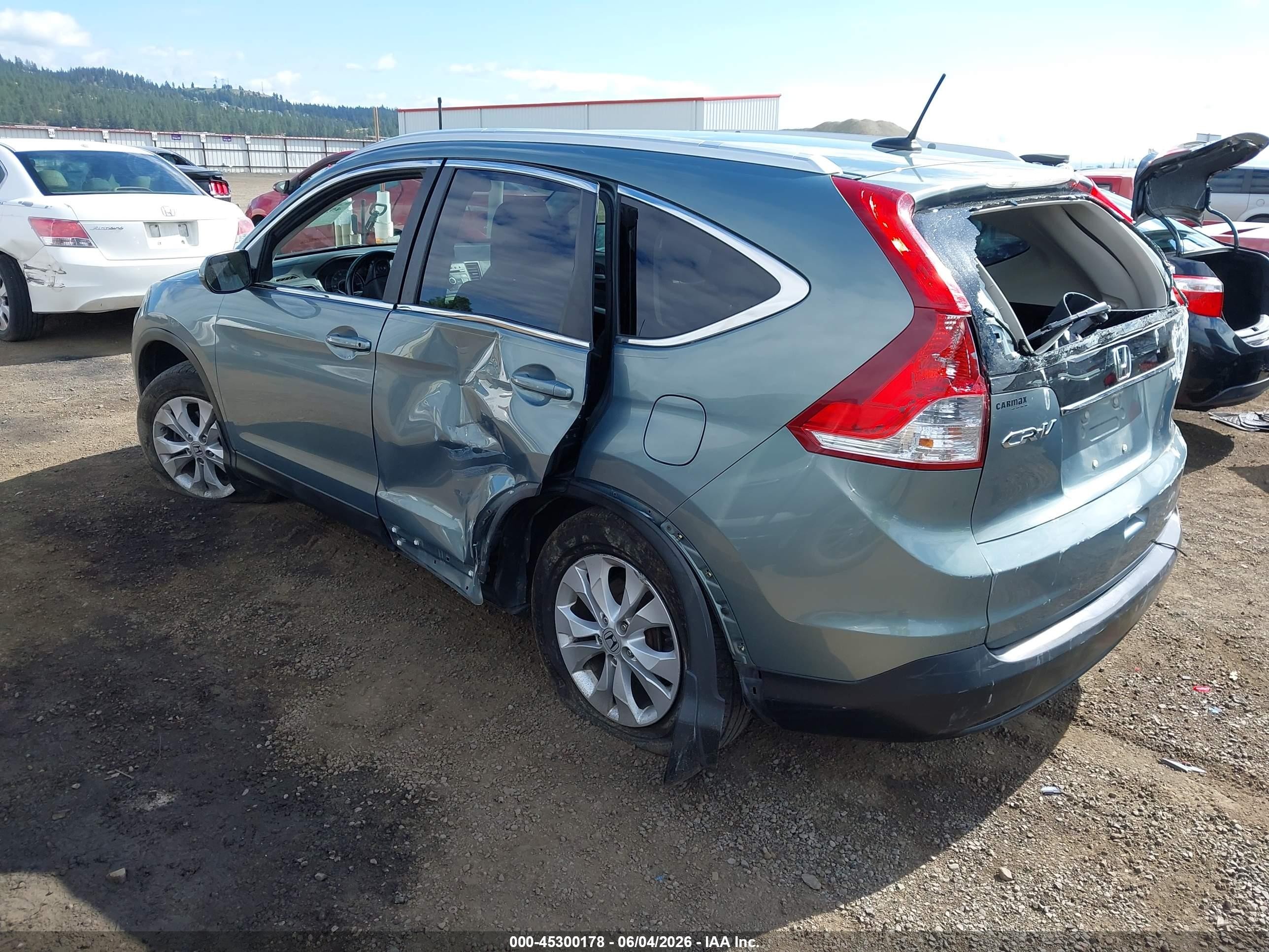 2012 Honda Cr-v Ex-l Зеленый vin: 5J6RM3H76CL007935