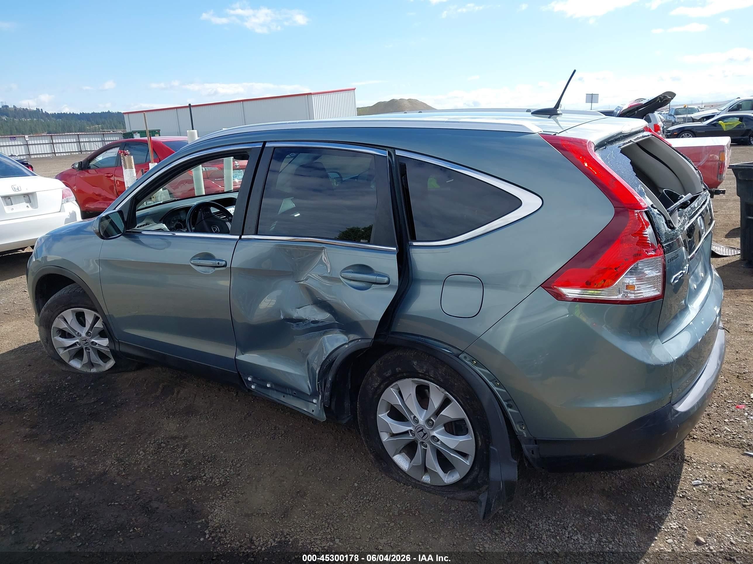2012 Honda Cr-v Ex-l Зеленый vin: 5J6RM3H76CL007935
