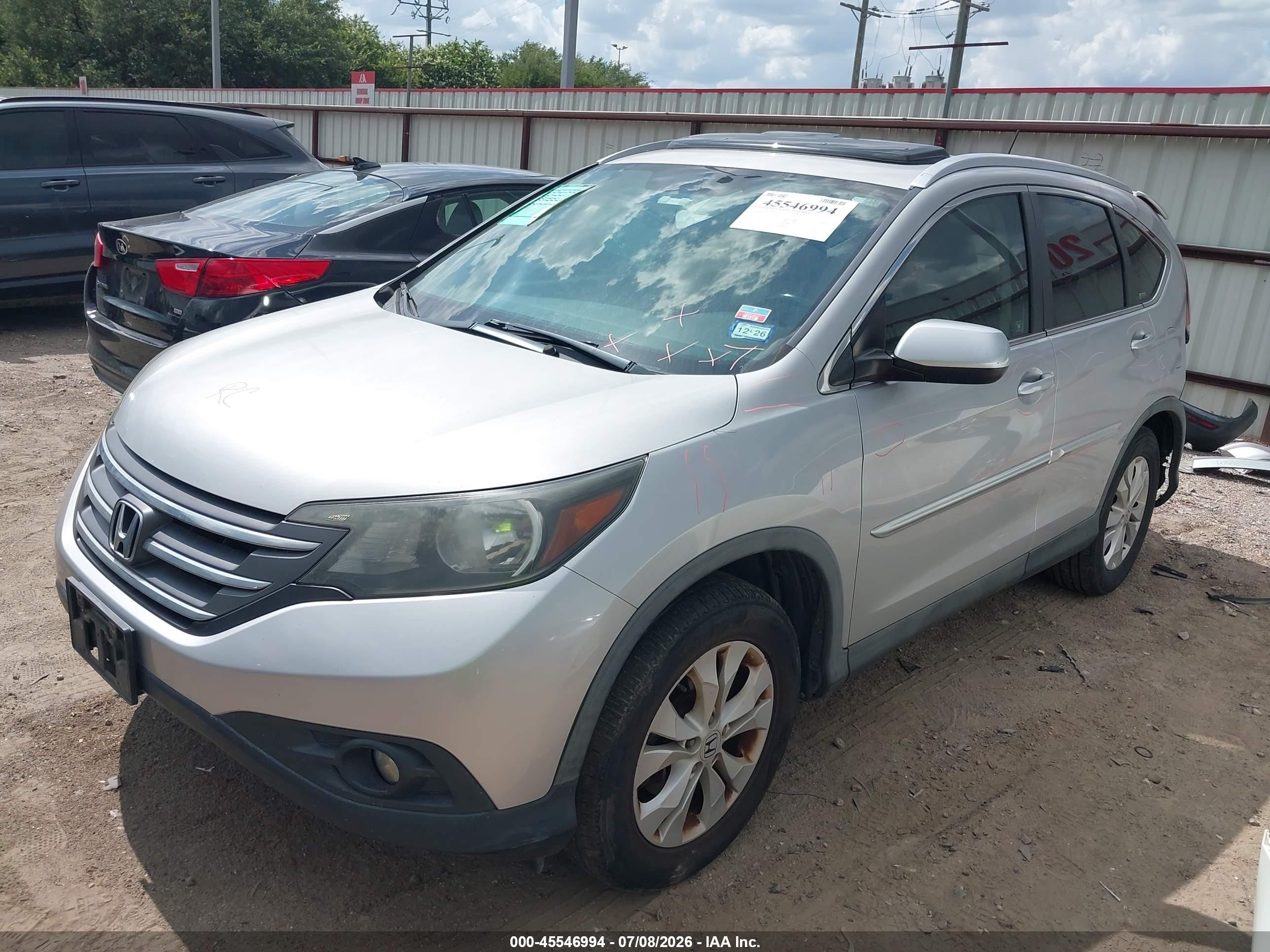 2012 Honda Cr-v Ex-l Silver vin: 5J6RM3H76CL021818