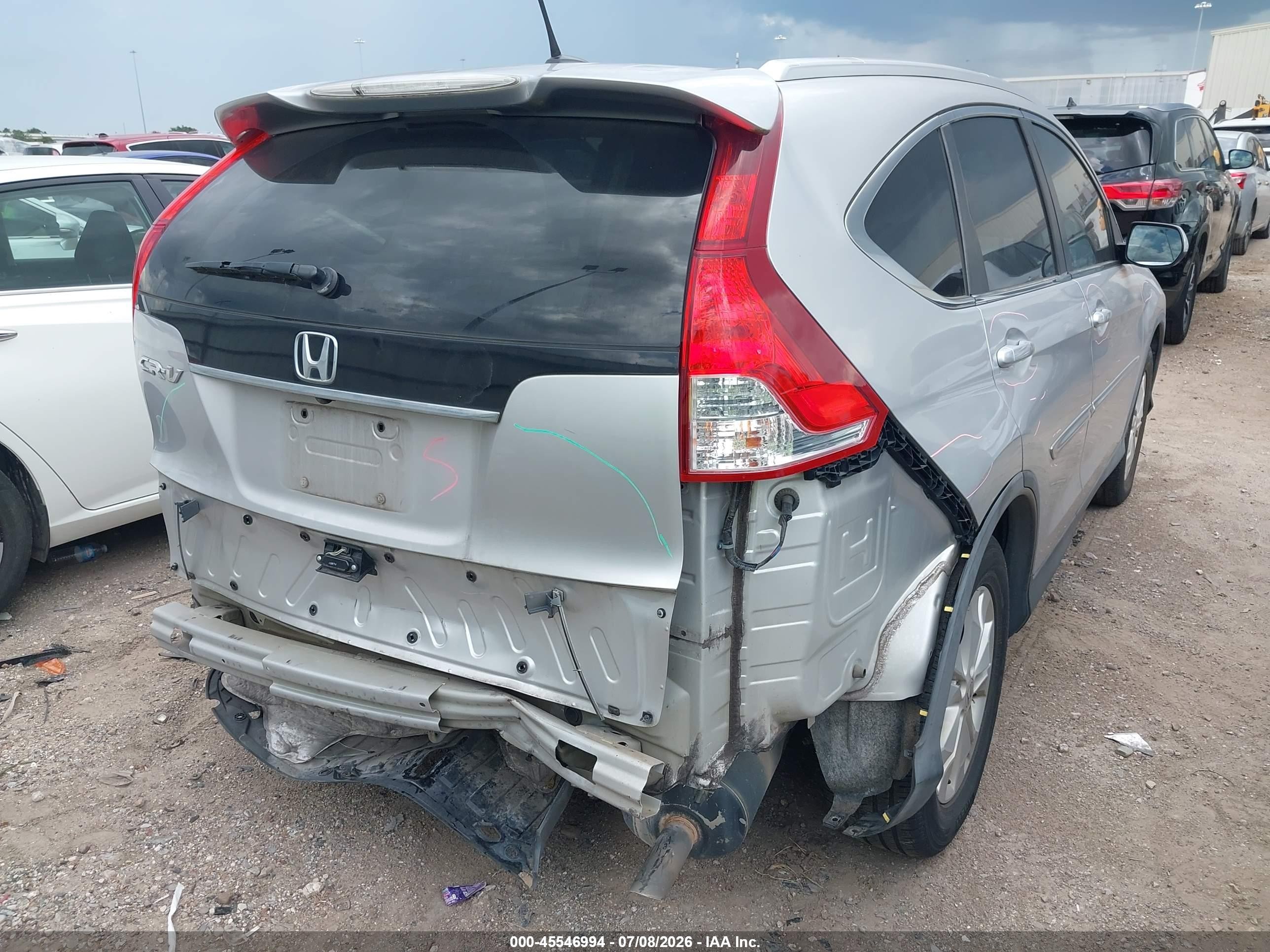 2012 Honda Cr-v Ex-l Silver vin: 5J6RM3H76CL021818