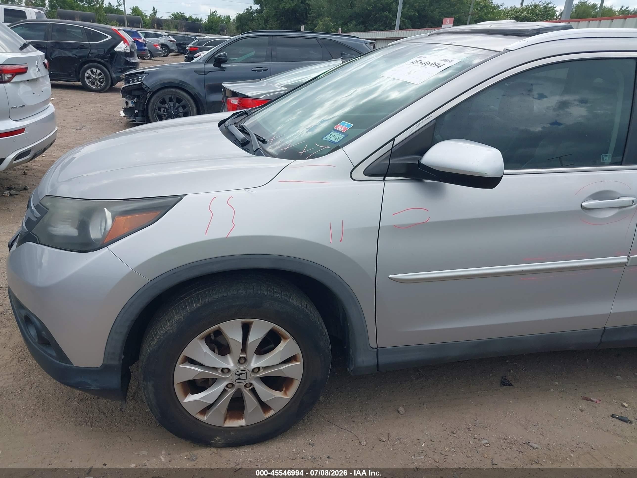 2012 Honda Cr-v Ex-l Silver vin: 5J6RM3H76CL021818