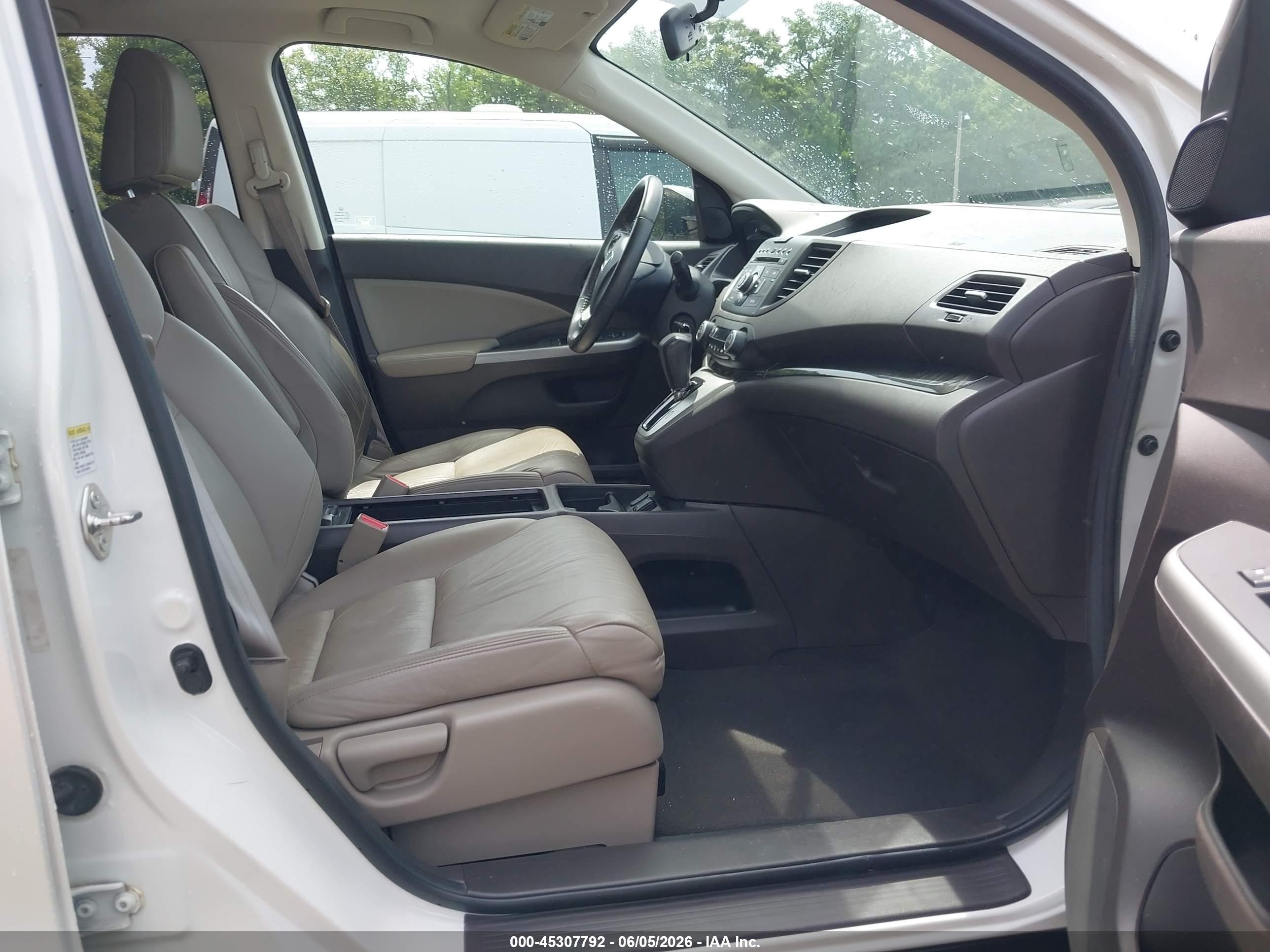 2012 Honda Cr-v Ex-l White vin: 5J6RM3H76CL043589