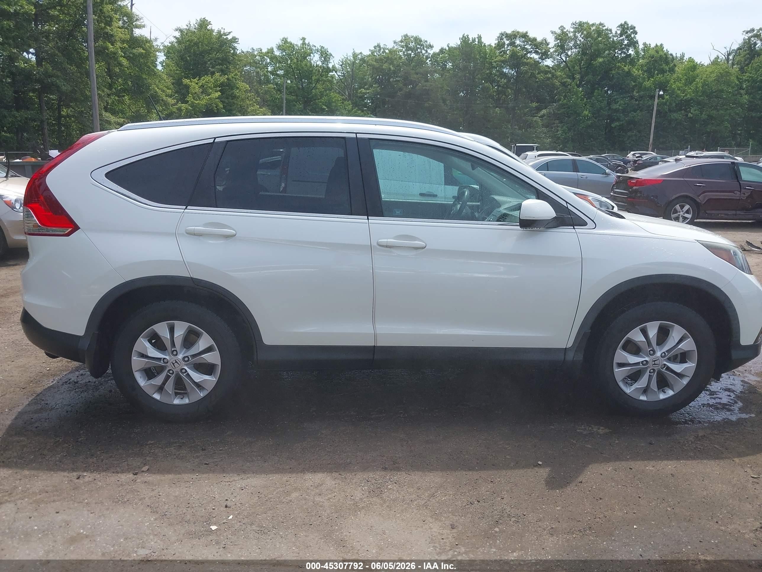 2012 Honda Cr-v Ex-l White vin: 5J6RM3H76CL043589