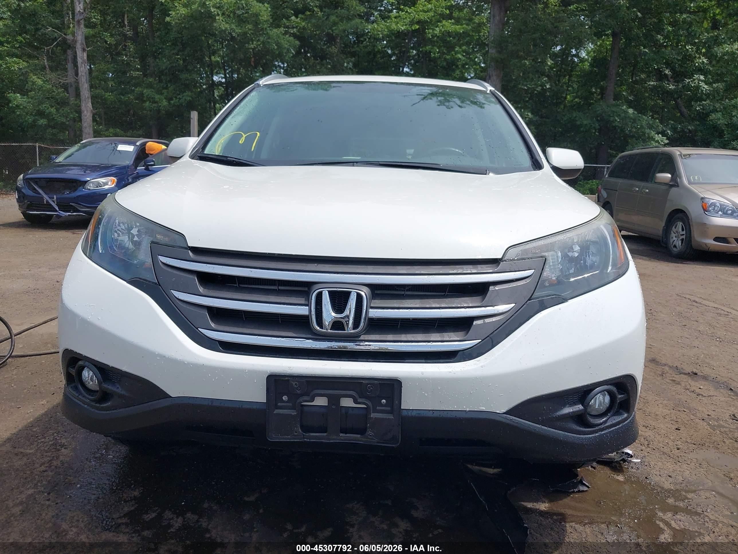 2012 Honda Cr-v Ex-l White vin: 5J6RM3H76CL043589