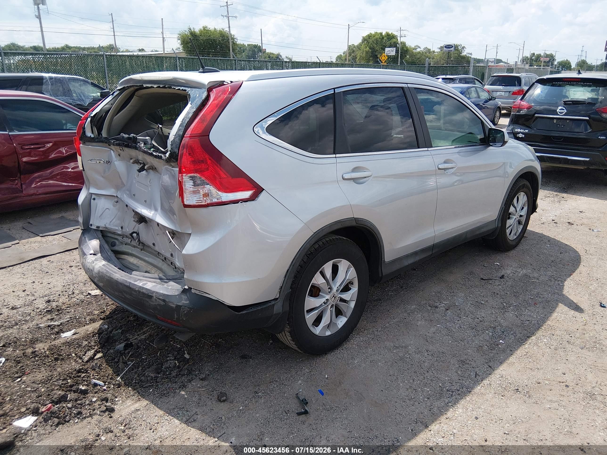2013 Honda Cr-v Ex-l Silver vin: 5J6RM3H76DL028334