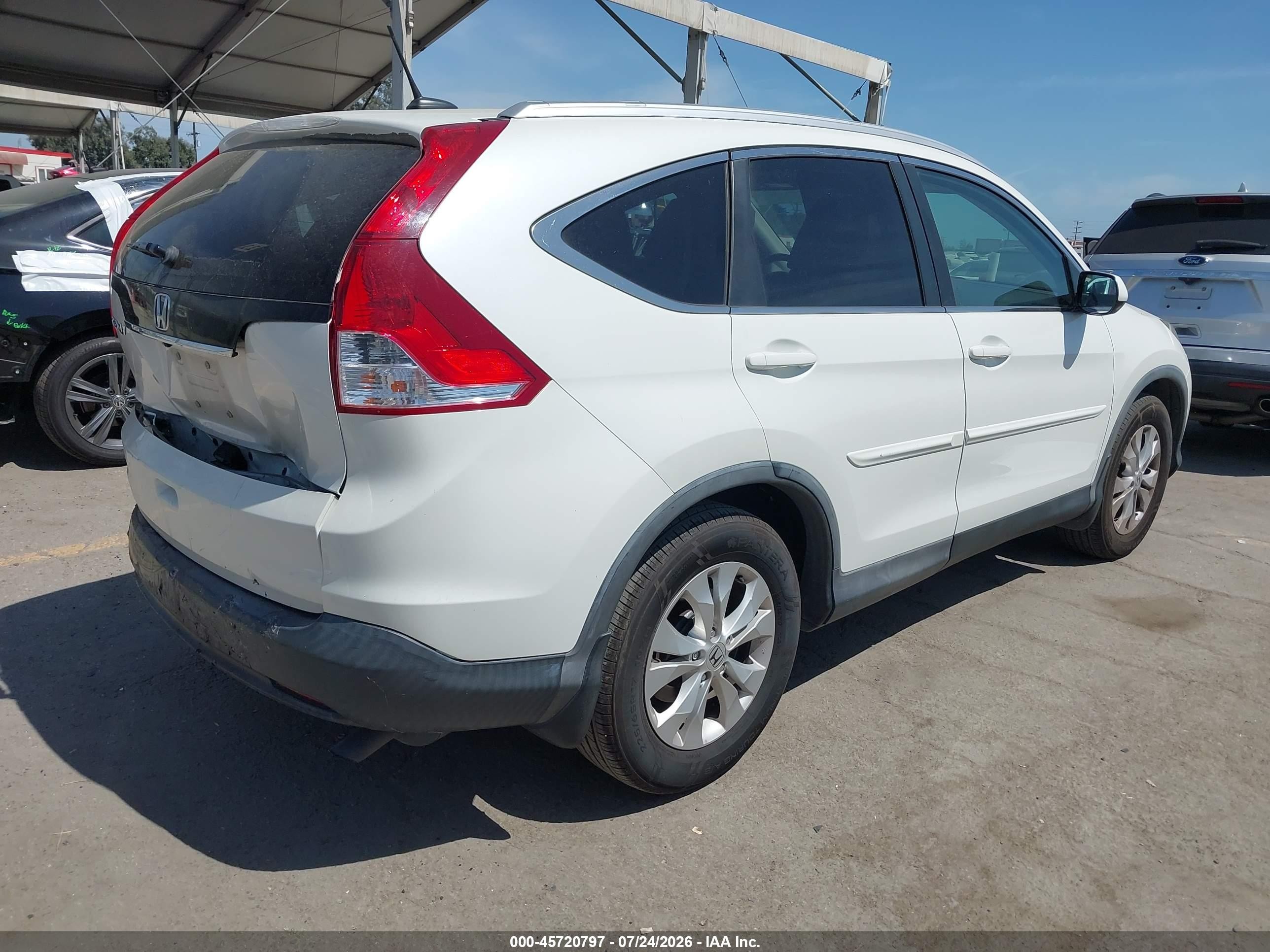 2014 Honda Cr-v Ex-l White vin: 5J6RM3H76EL016086