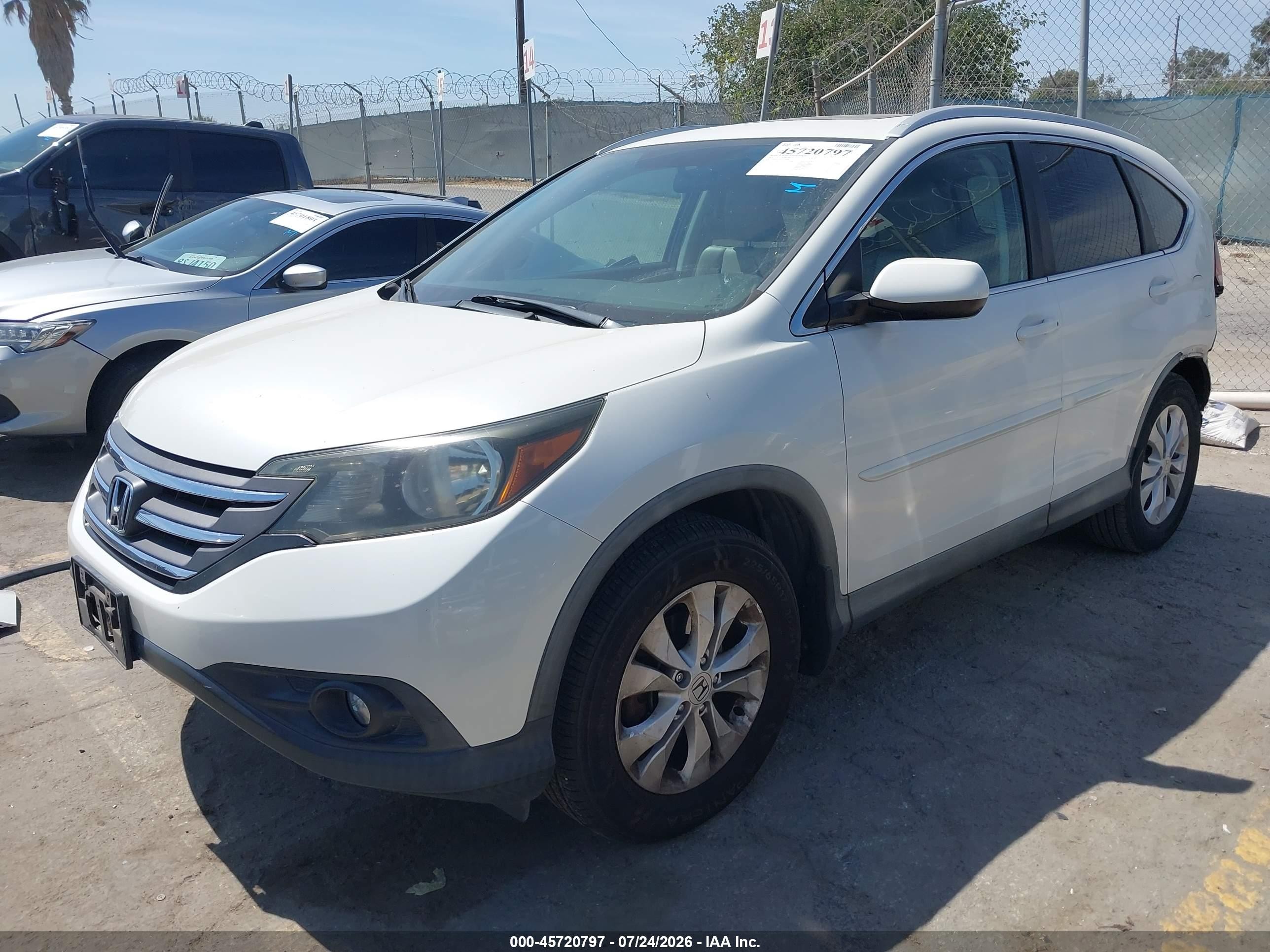 2014 Honda Cr-v Ex-l White vin: 5J6RM3H76EL016086