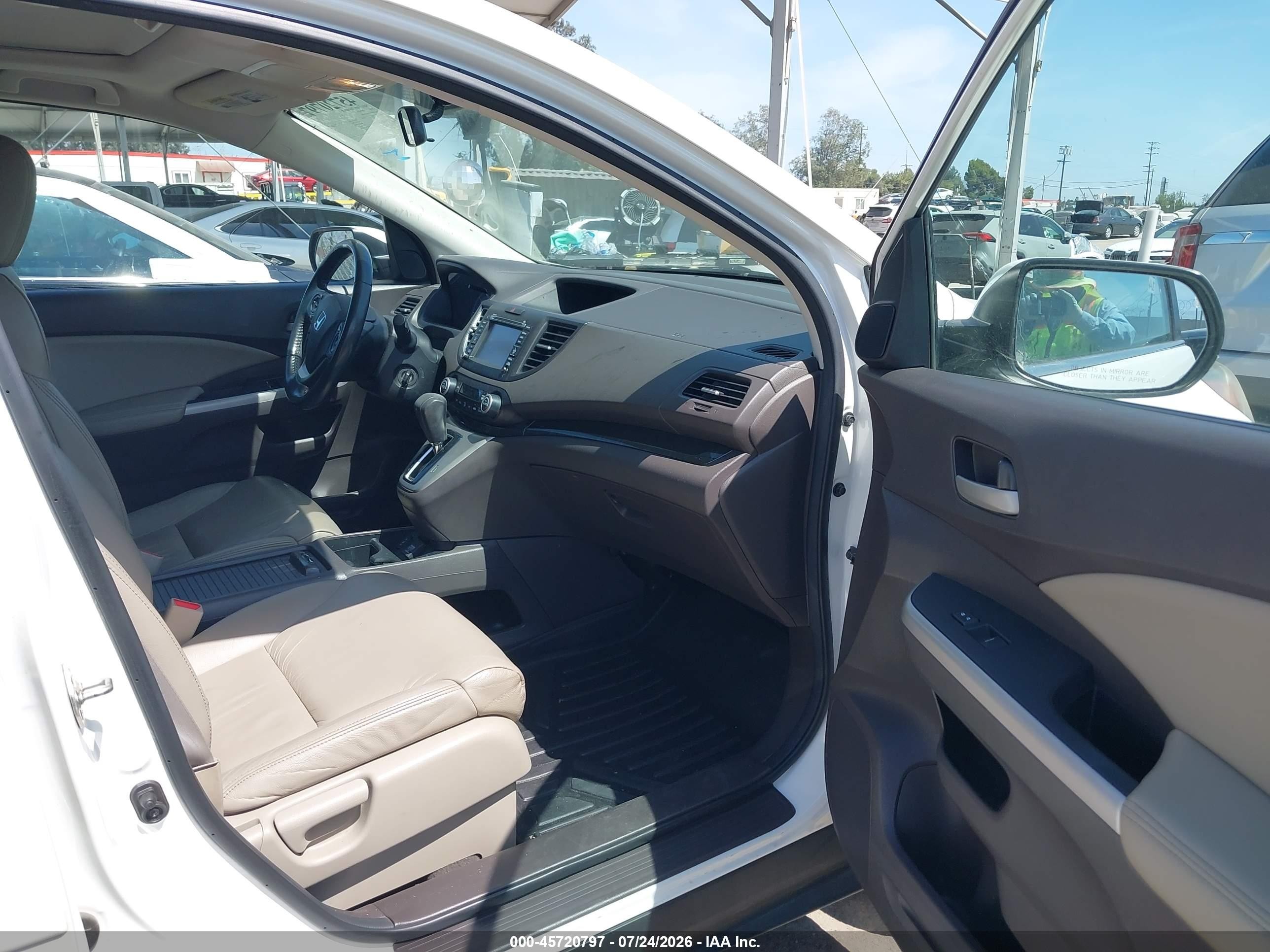 2014 Honda Cr-v Ex-l White vin: 5J6RM3H76EL016086