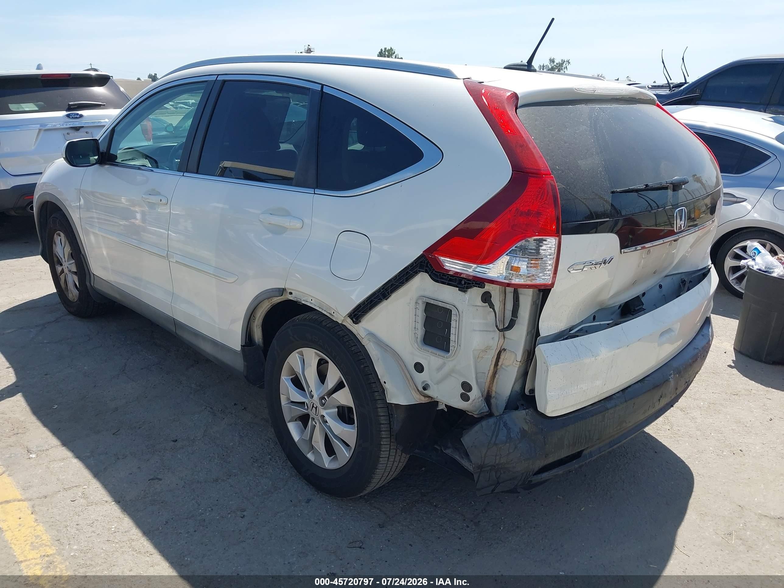 2014 Honda Cr-v Ex-l White vin: 5J6RM3H76EL016086