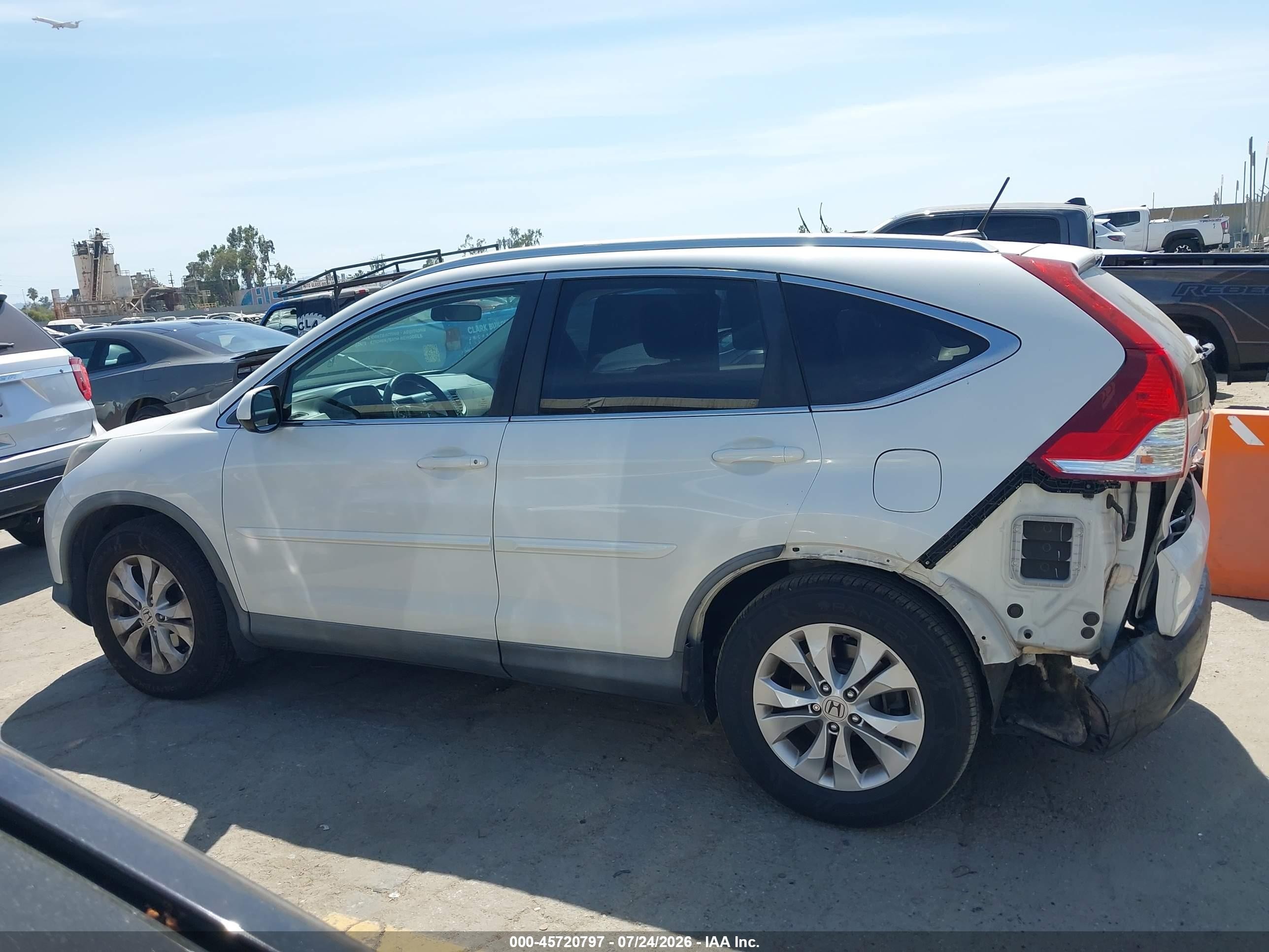 2014 Honda Cr-v Ex-l White vin: 5J6RM3H76EL016086
