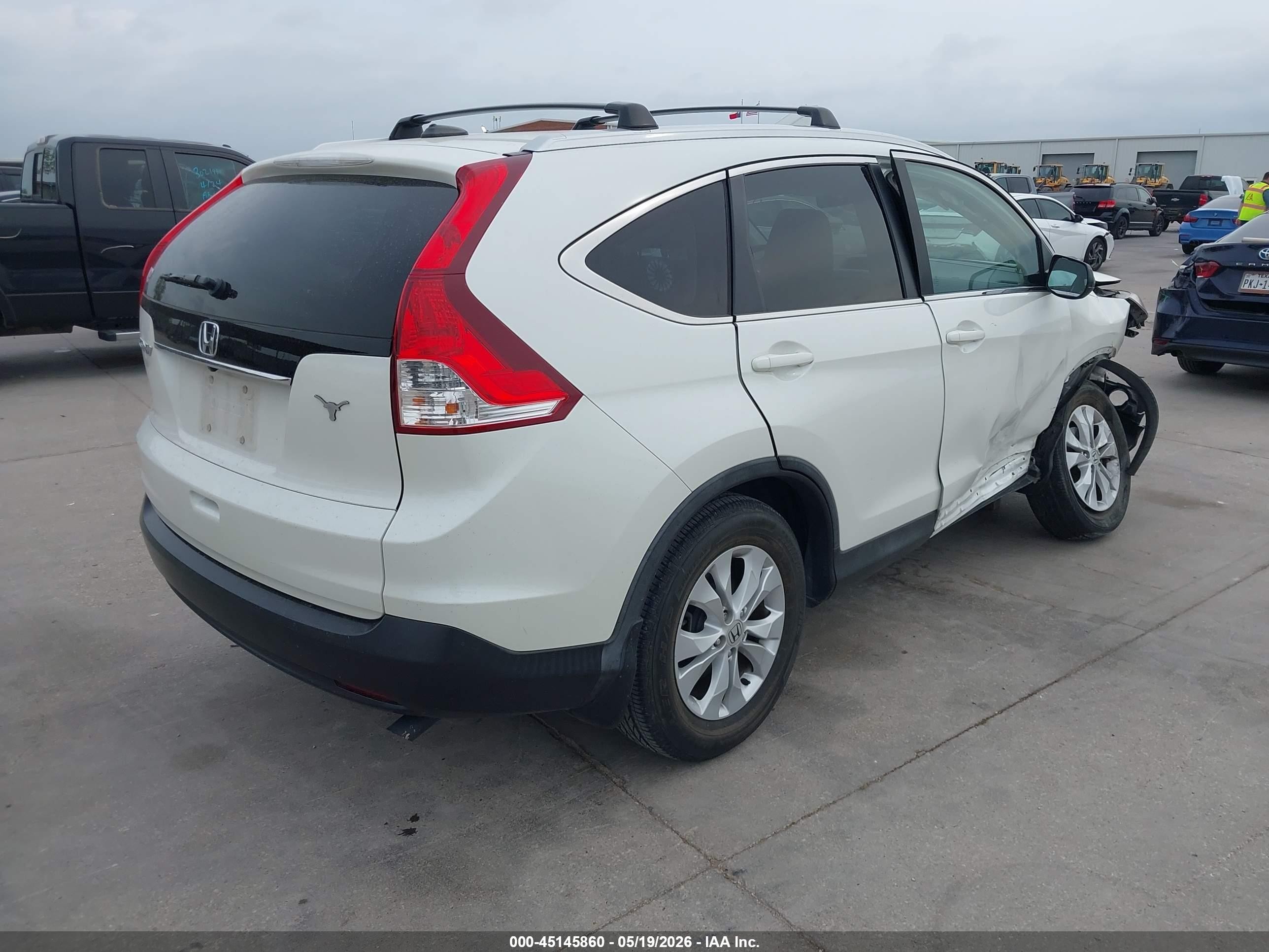 2014 Honda Cr-v Ex-l White vin: 5J6RM3H76EL016525