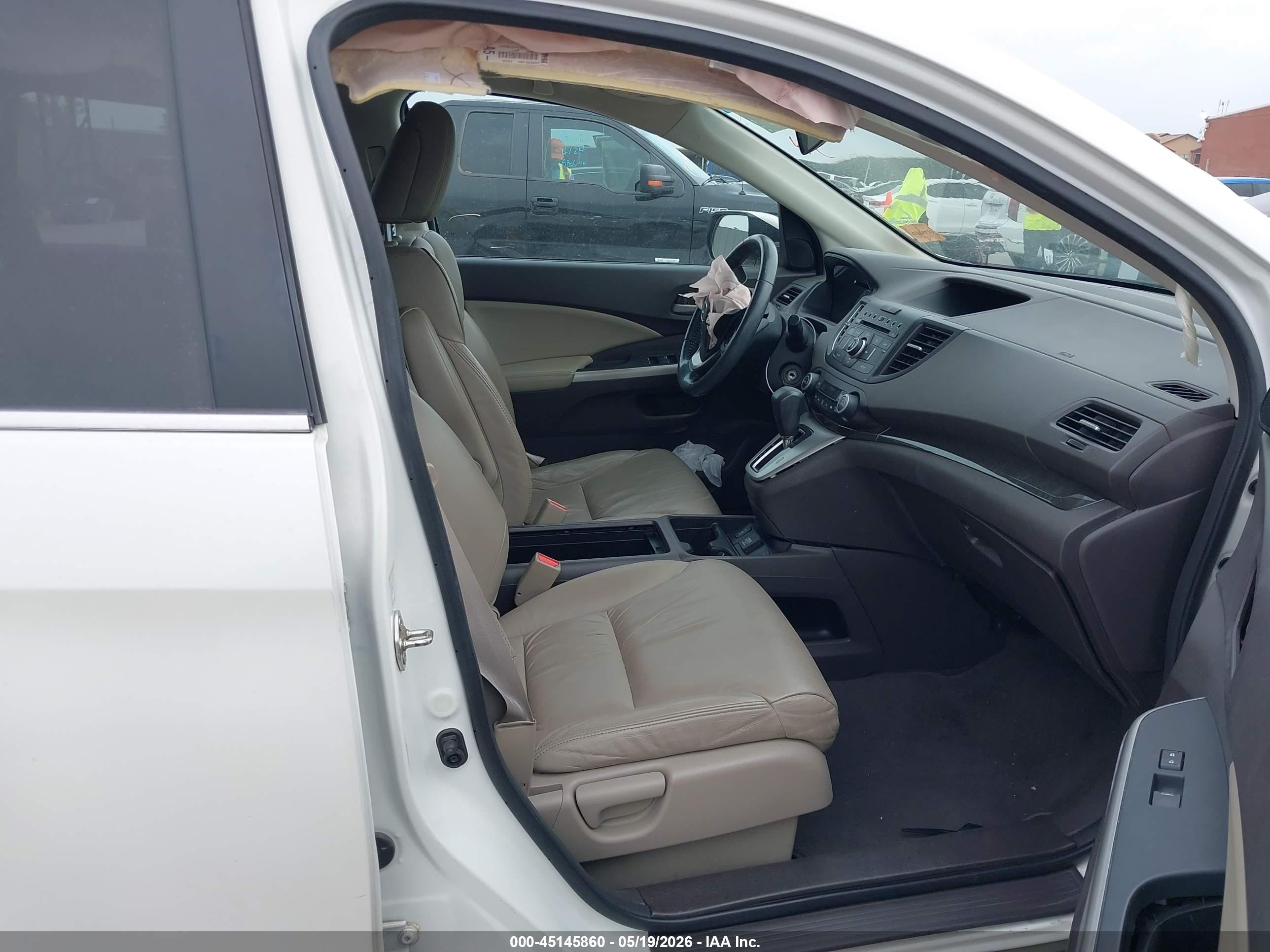 2014 Honda Cr-v Ex-l White vin: 5J6RM3H76EL016525