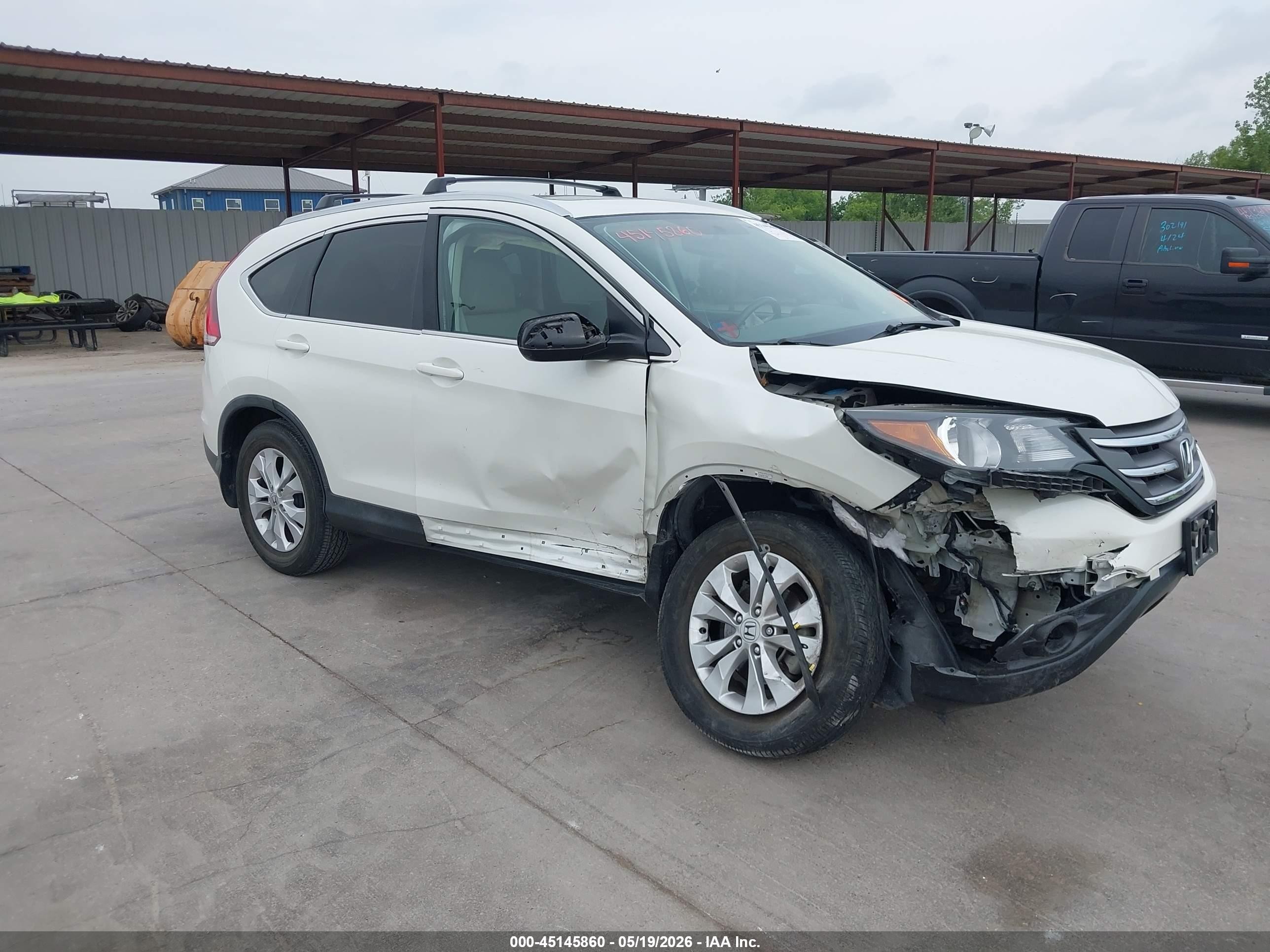 2014 Honda Cr-v Ex-l White vin: 5J6RM3H76EL016525