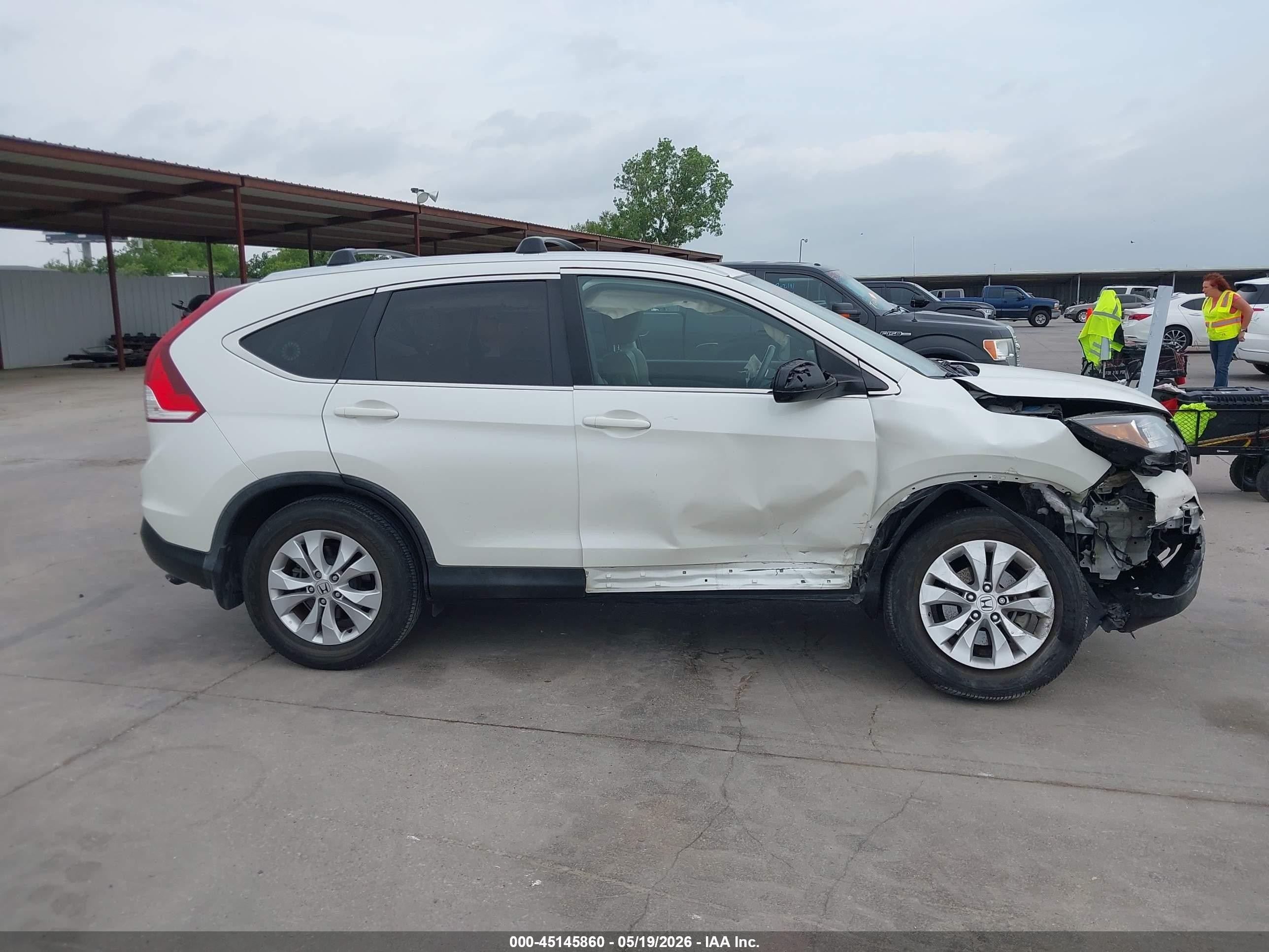 2014 Honda Cr-v Ex-l White vin: 5J6RM3H76EL016525