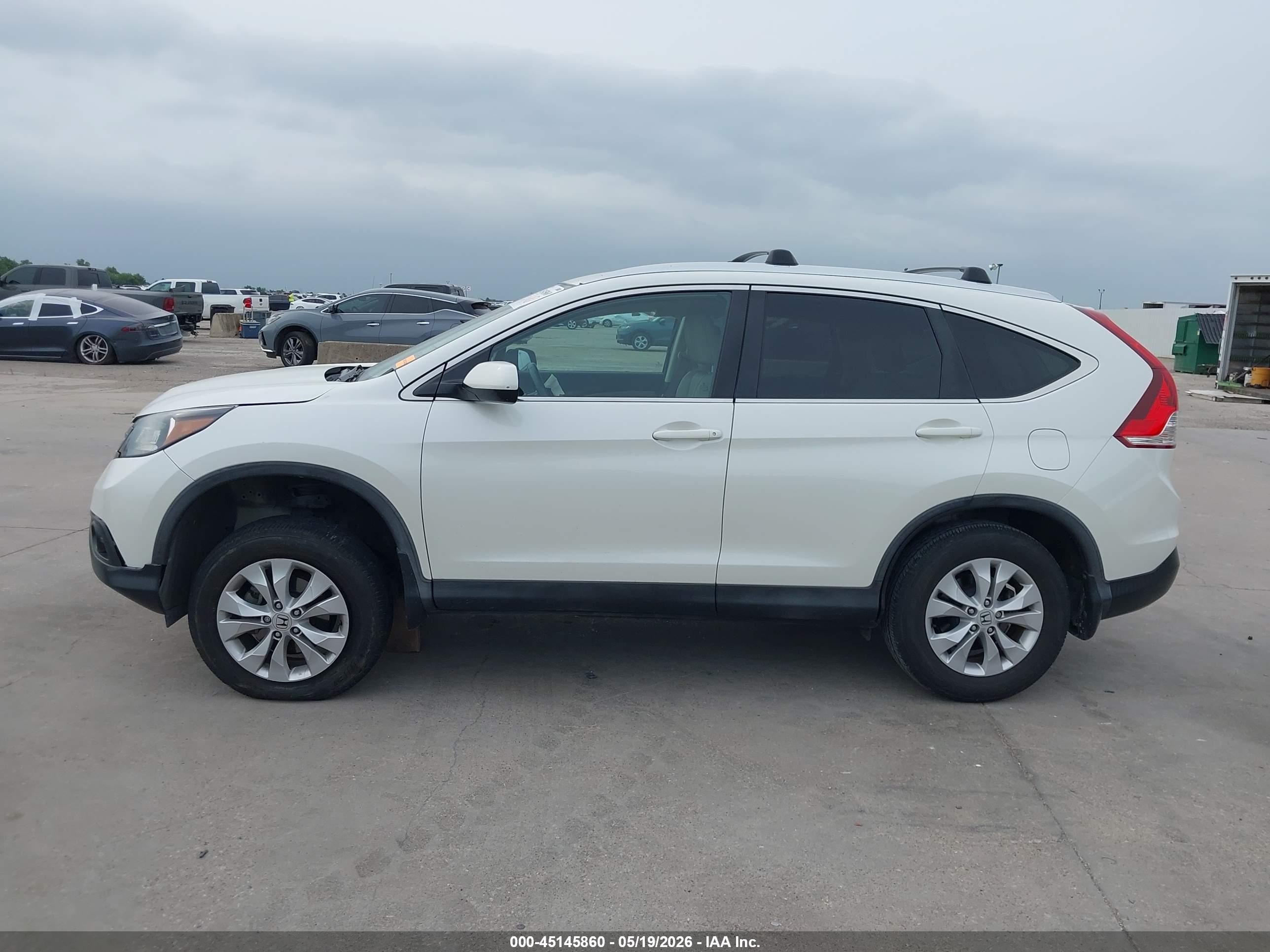 2014 Honda Cr-v Ex-l White vin: 5J6RM3H76EL016525