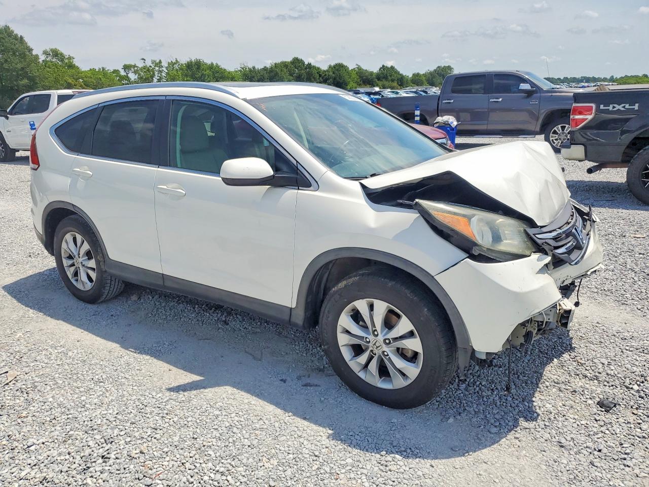 2014 Honda Cr-v Exl White vin: 5J6RM3H76EL031476