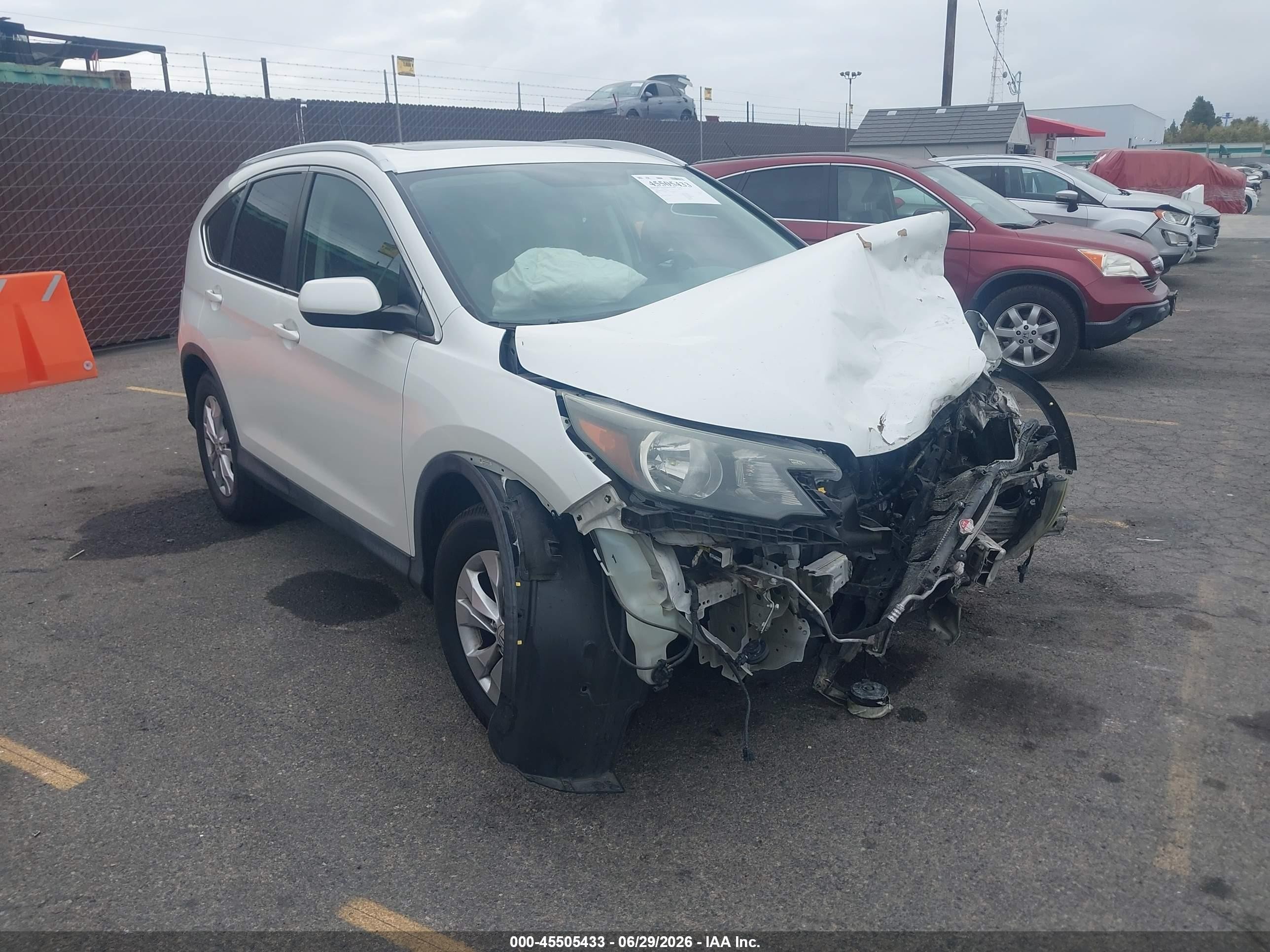 2014 Honda Cr-v Ex-l White vin: 5J6RM3H76EL036662