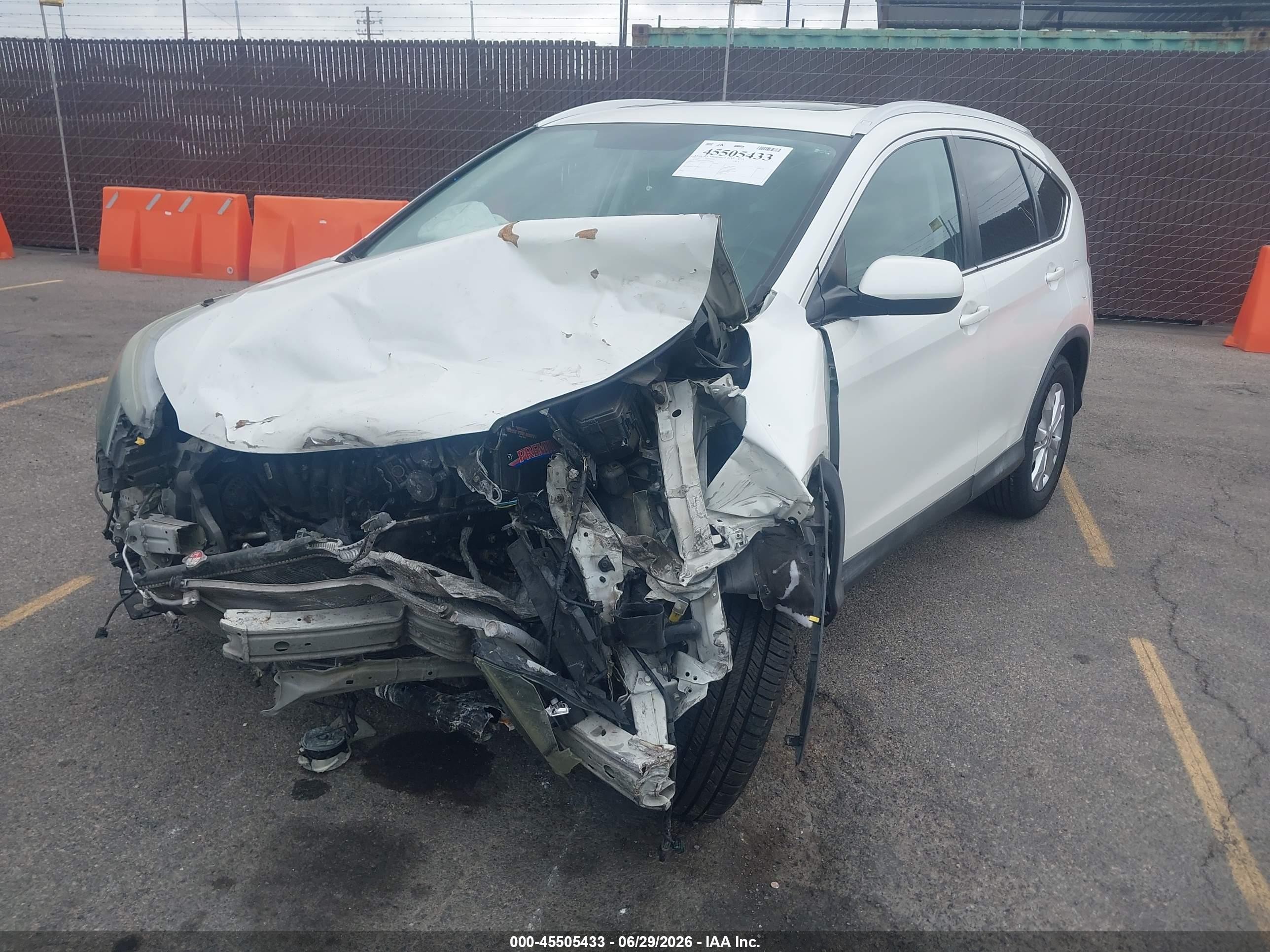 2014 Honda Cr-v Ex-l White vin: 5J6RM3H76EL036662