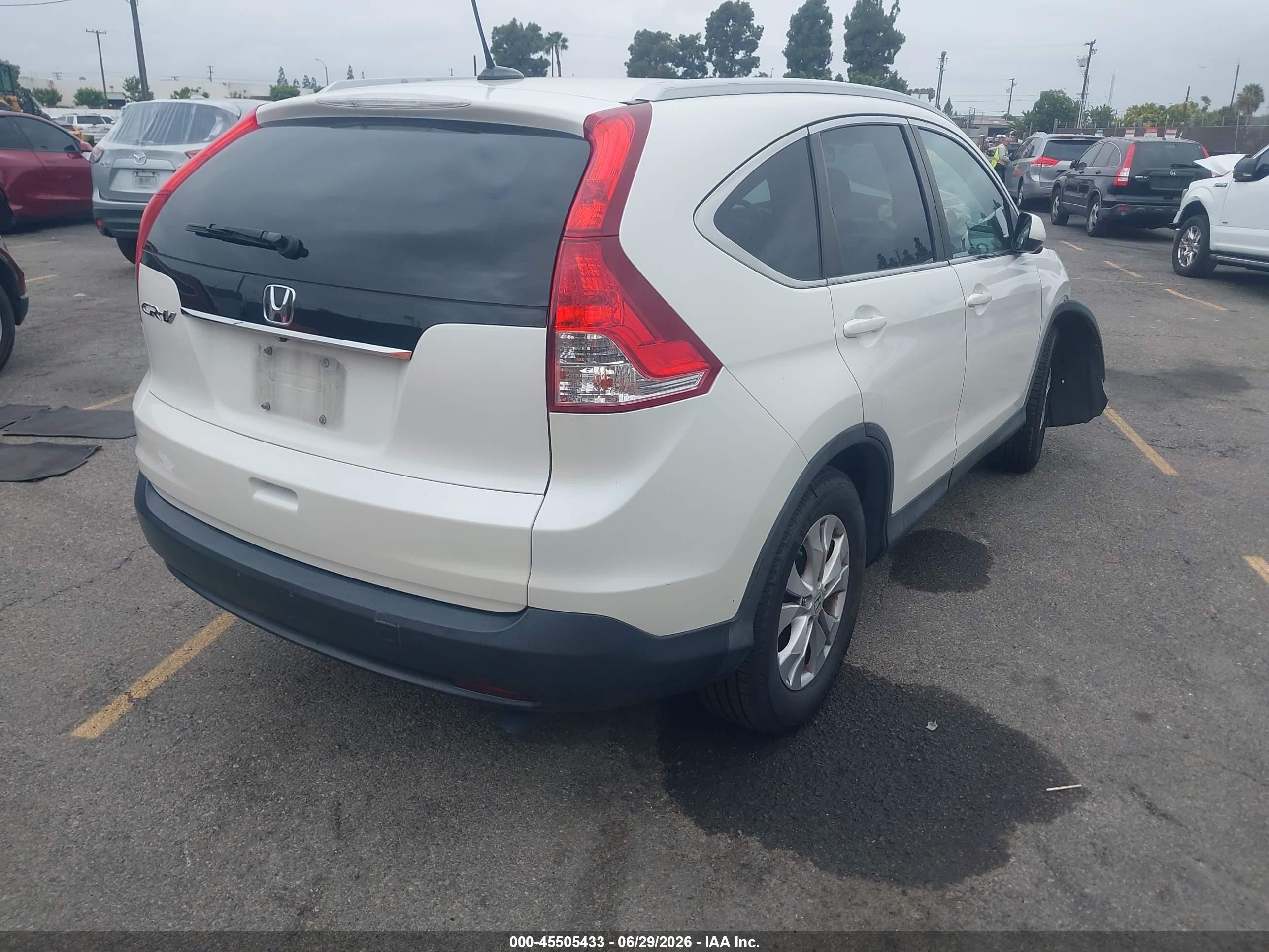 2014 Honda Cr-v Ex-l White vin: 5J6RM3H76EL036662