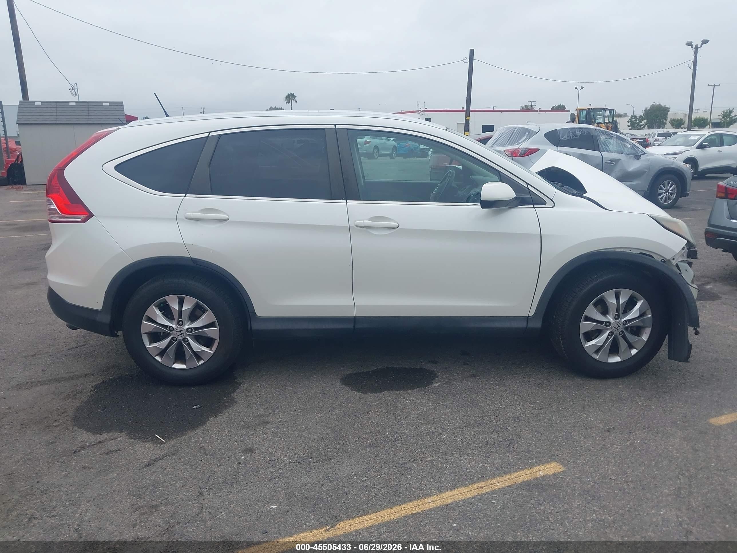 2014 Honda Cr-v Ex-l White vin: 5J6RM3H76EL036662