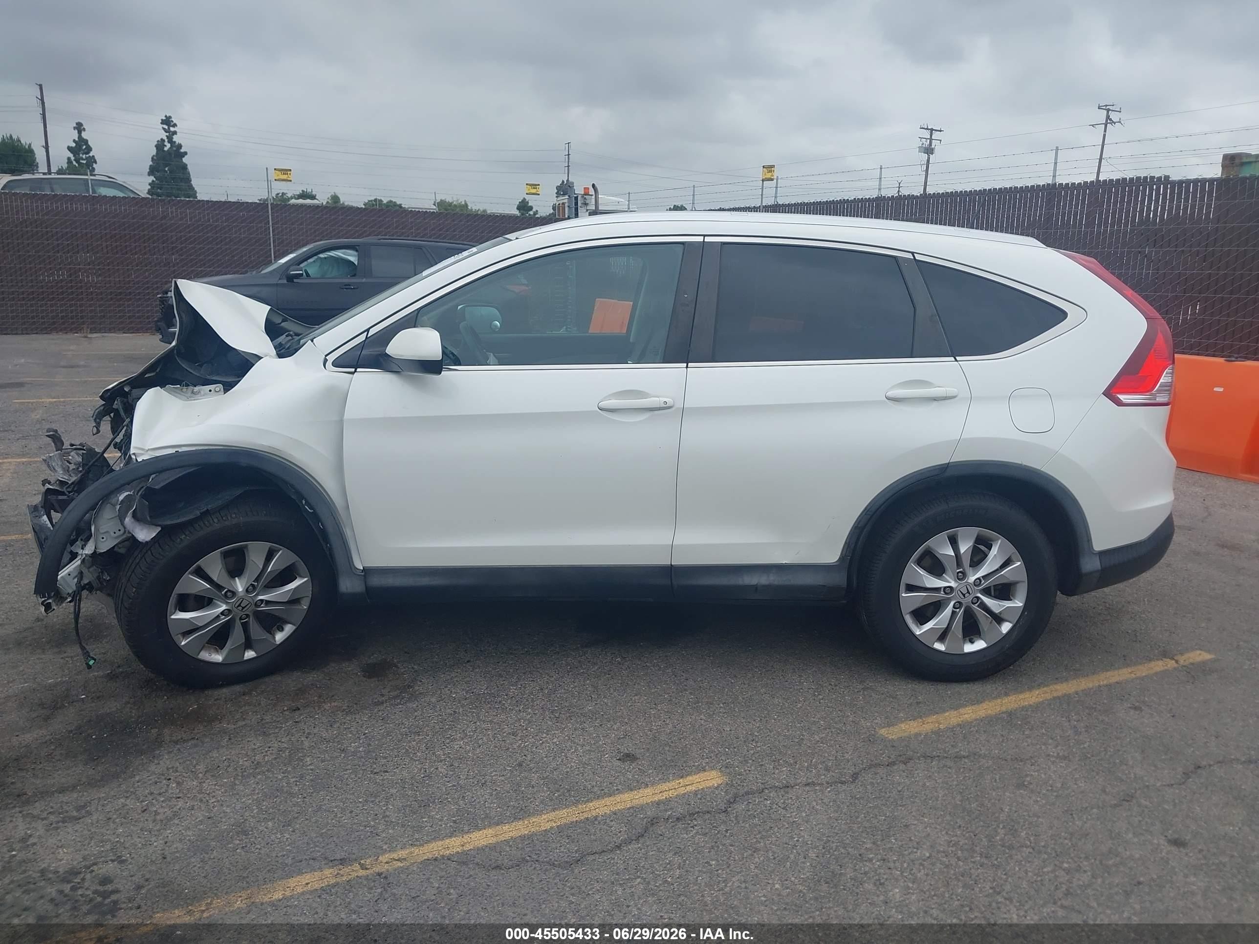 2014 Honda Cr-v Ex-l White vin: 5J6RM3H76EL036662
