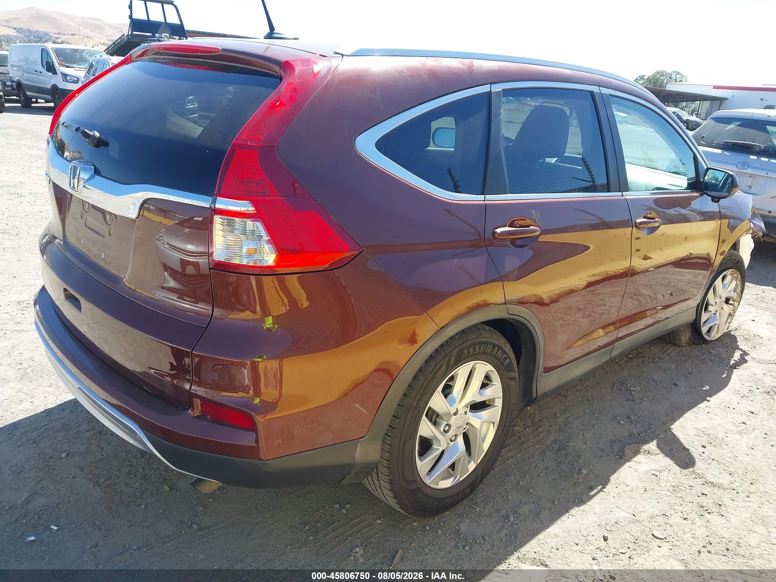 2015 Honda Cr-v Ex-l Brown vin: 5J6RM3H76FL001704