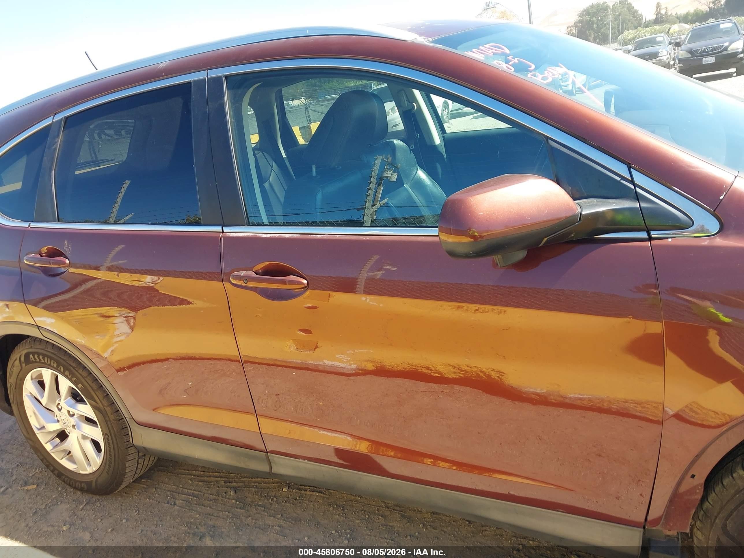 2015 Honda Cr-v Ex-l Brown vin: 5J6RM3H76FL001704