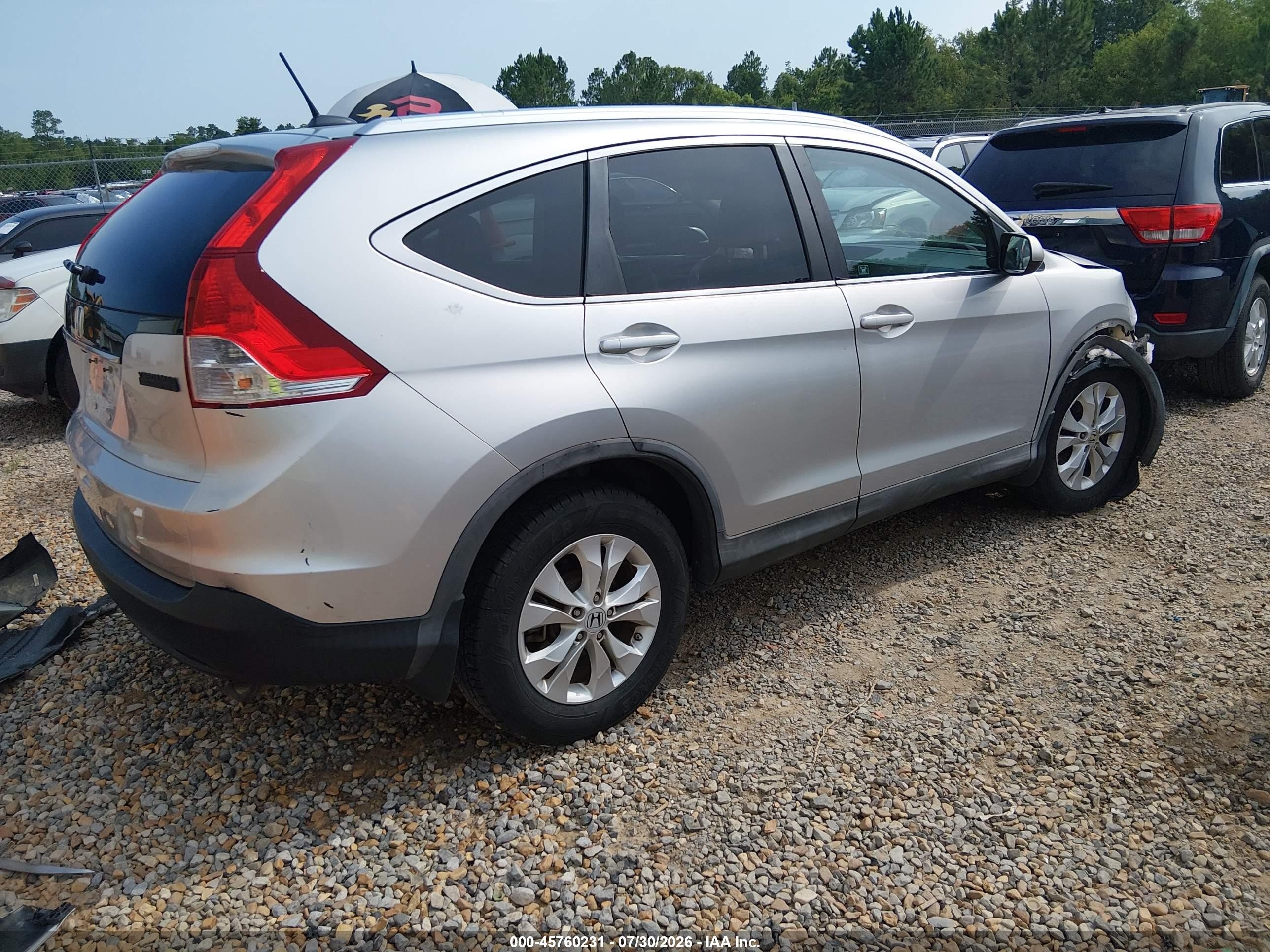 2012 Honda Cr-v Ex-l Серый vin: 5J6RM3H77CL028213