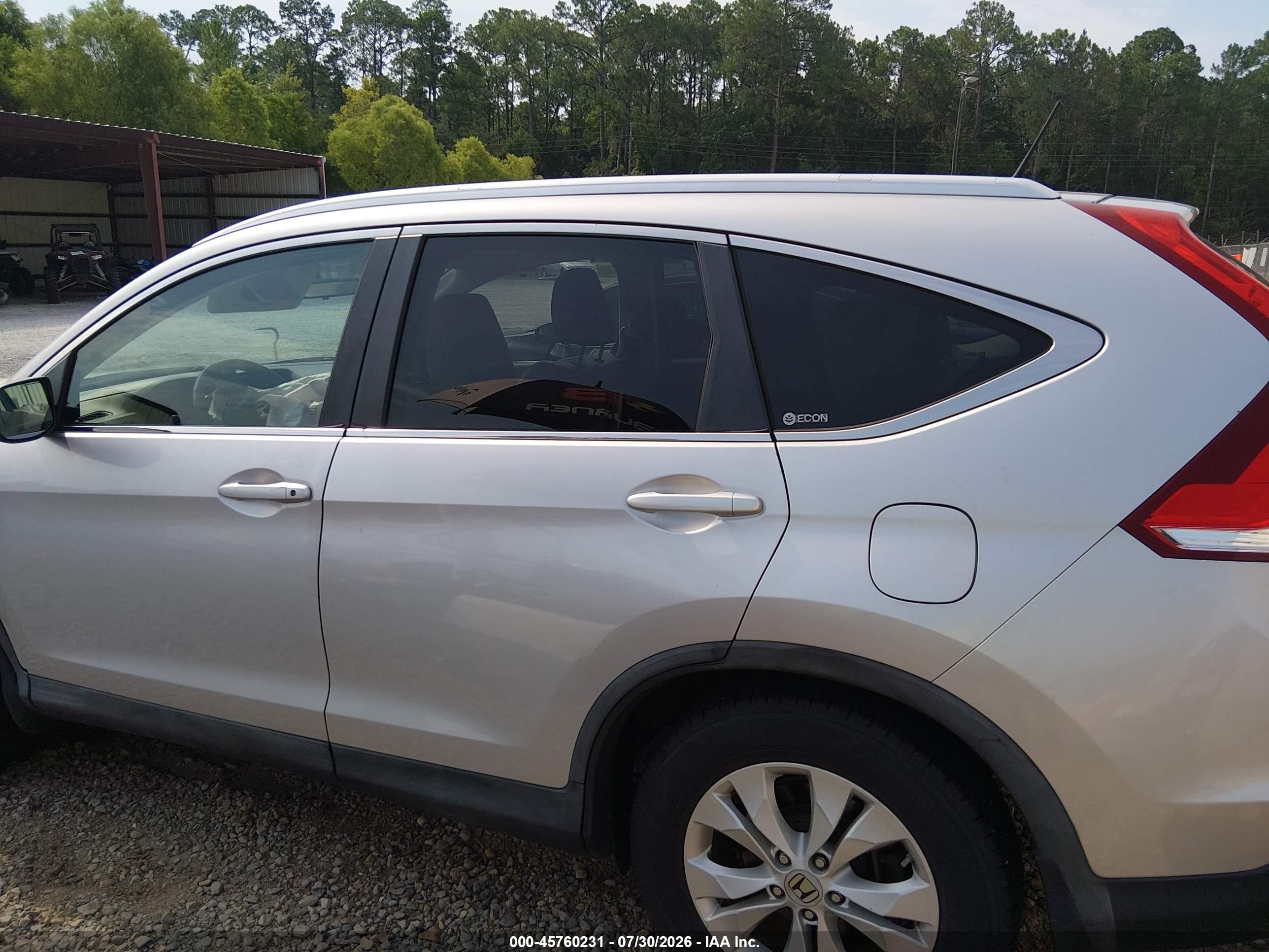 2012 Honda Cr-v Ex-l Серый vin: 5J6RM3H77CL028213