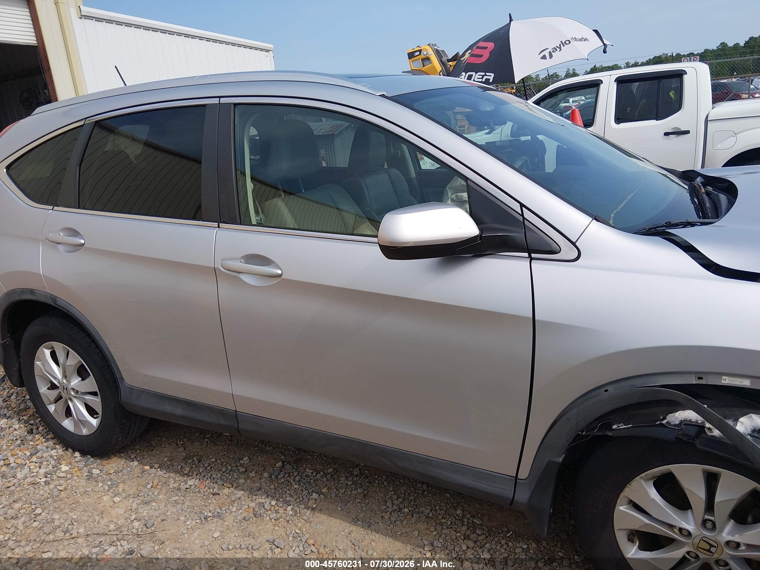 2012 Honda Cr-v Ex-l Серый vin: 5J6RM3H77CL028213